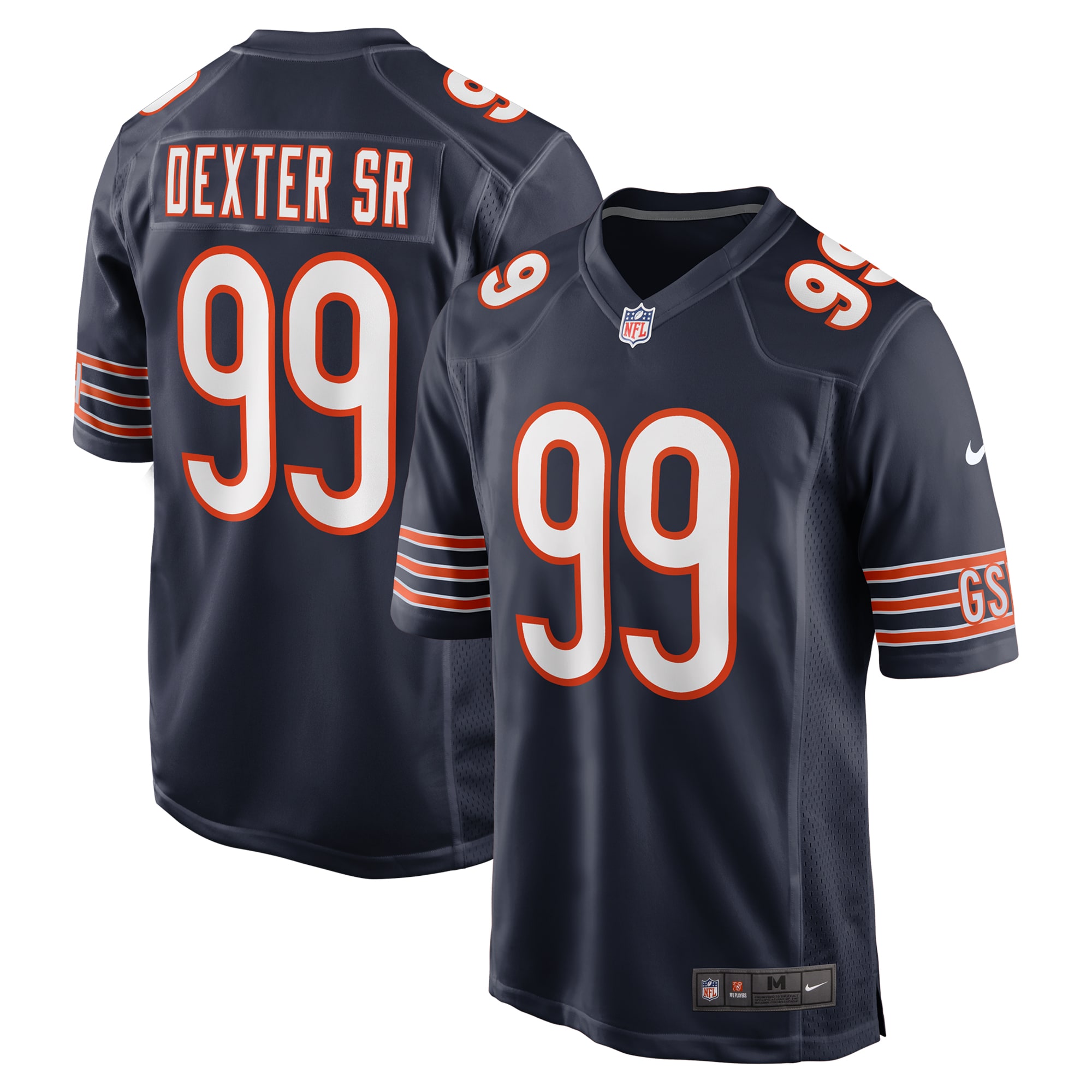 Chicago Bears Gervon Dexter Sr. Navy Game NFL Jersey Men's