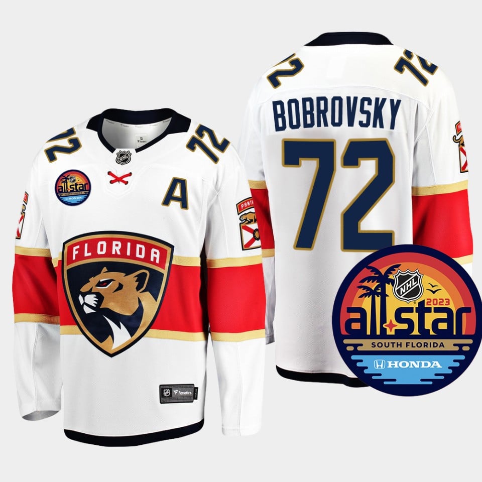 Sergei Bobrovsky 72 Florida Panthers 2023 All Star Game White Equipment NHL Jersey Men's