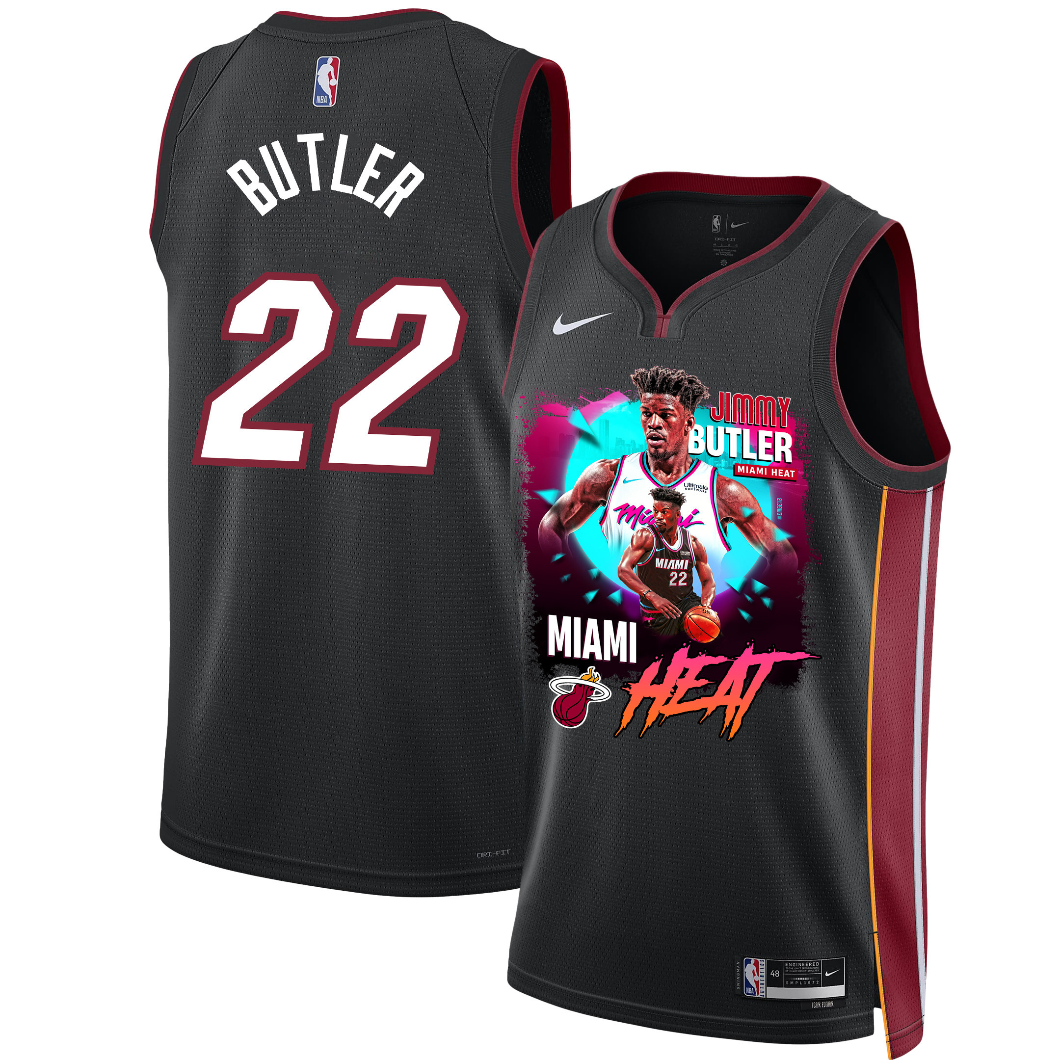 Jimmy Butler 22 Miami Heat's Gritty Leader 2023 Champions Swingman Black NBA Jersey Men's