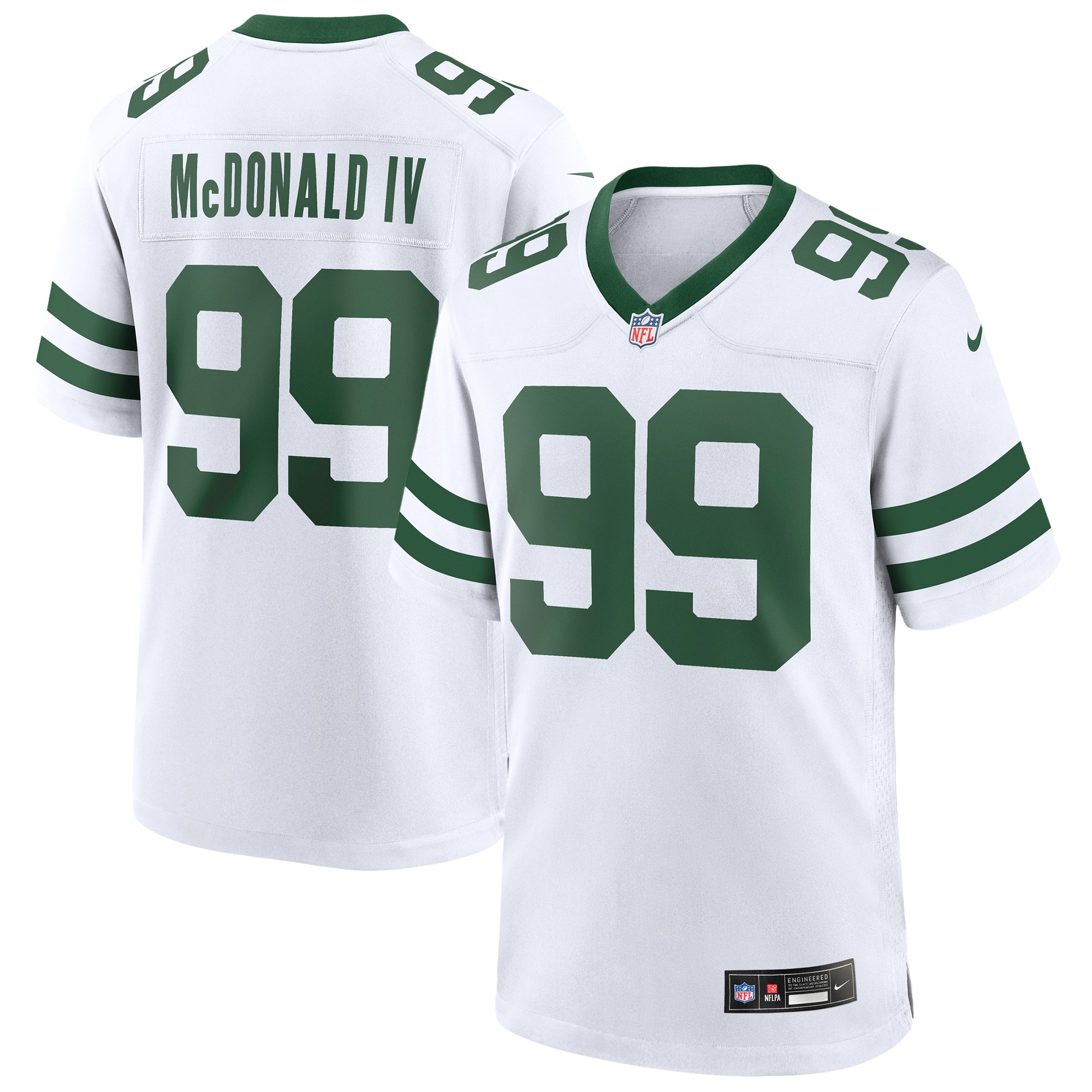 New York Jets Will McDonald IV Legacy White Game NFL Jersey Men's