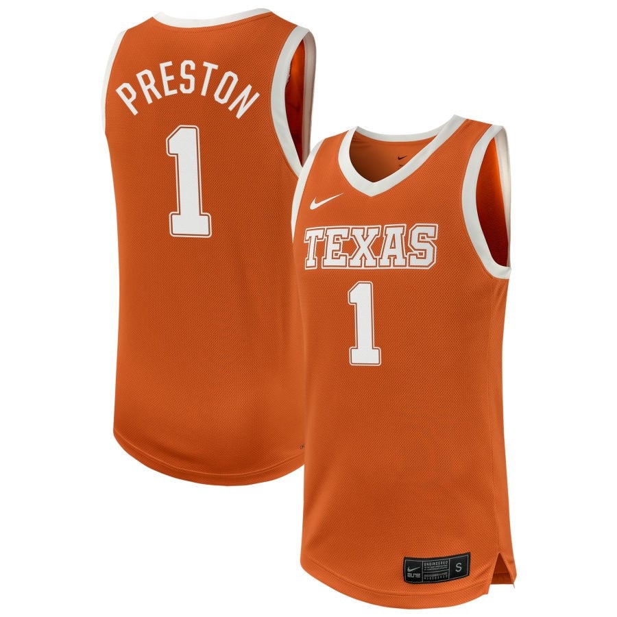 Bryanna Preston 1 Texas Longhorn Unisex NIL Texas Orange NCAA Jersey Unisex