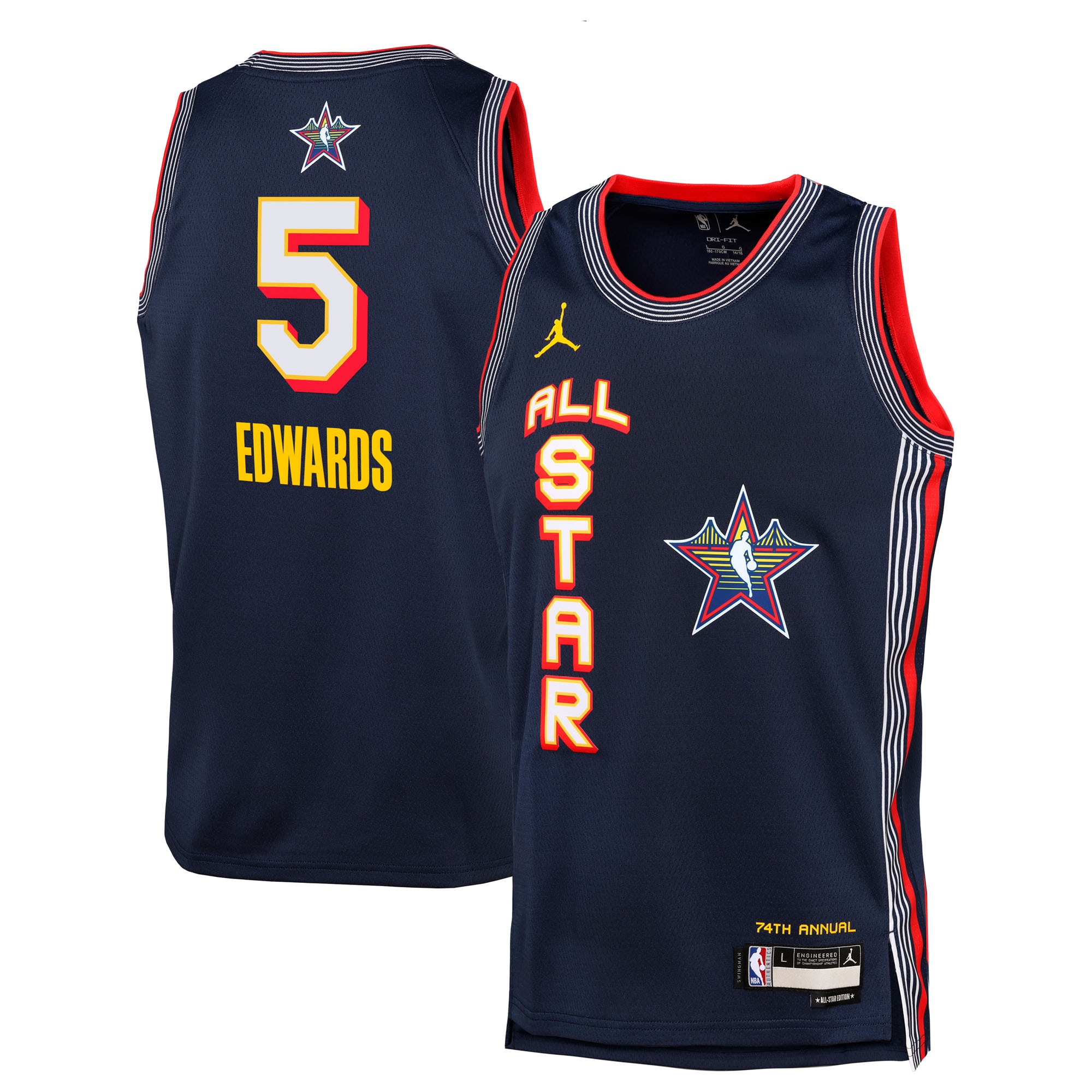 NBA Jordan Brand All Star Swingman Team Navy Anthony Edward NBA Jersey Youth