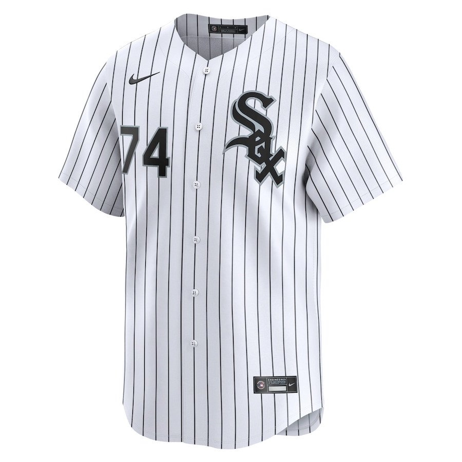Eloy Jimenez 74 Chicago White Sox Home Limited Player White MLB Jersey Men's
