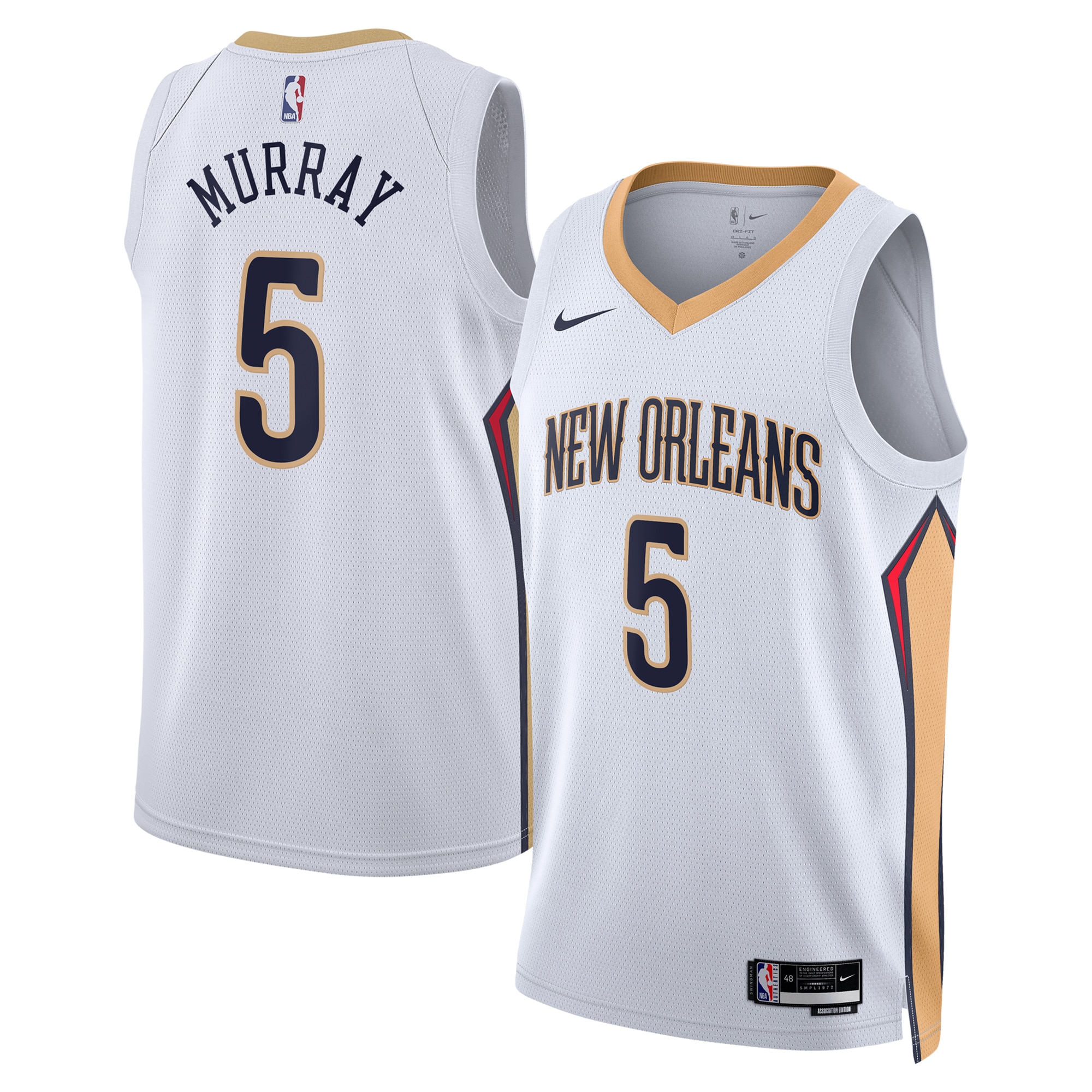 New Orleans Pelicans Association Edition Swingman White Dejounte Murra Unisex NBA Jersey Unisex