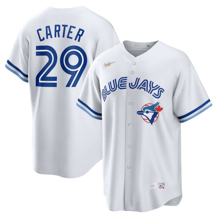 Joe Carter 29 Toronto Blue Jays Cooperstown Collection Home White MLB Jersey Men's