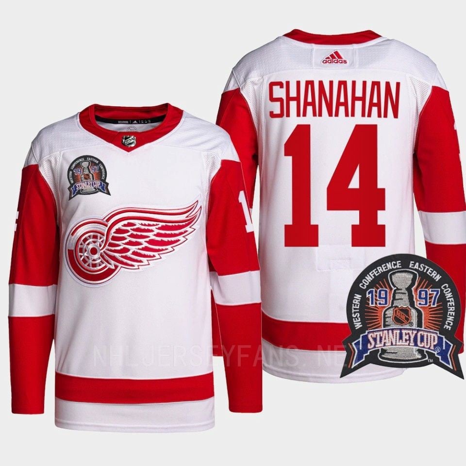 Brendan Shanahan 14 1997 Stanley Cup Detroit Red Wings Red 25th Anniversary NHL Jersey Men's