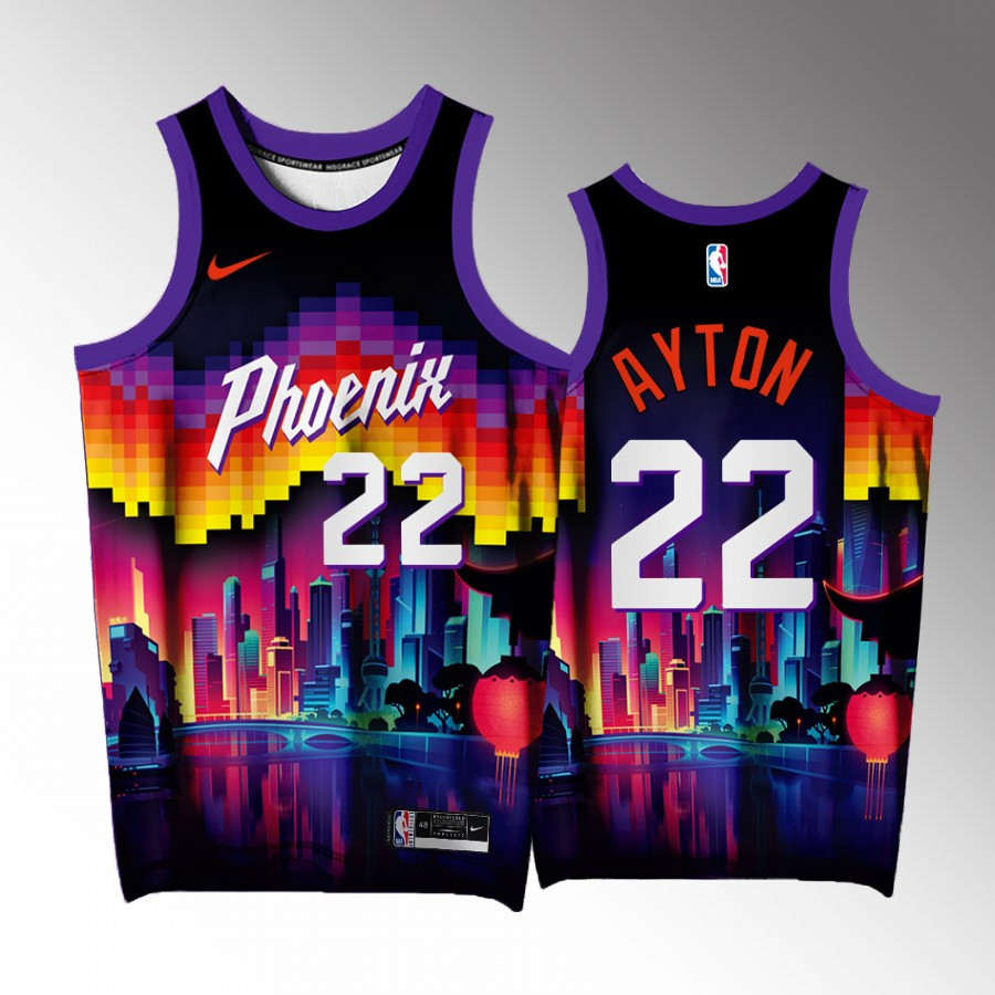 Deandre Ayton 22 Phoenix Suns Purple Arizona City Exclusive Edition NBA Jersey Men's