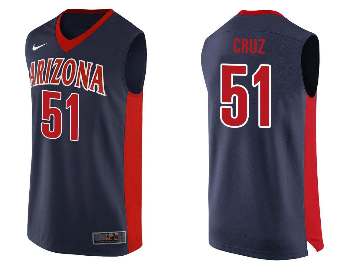 Paulo Cruz 51 Arizona Wildcats Navy College Team Performance NCAA Jersey Men's