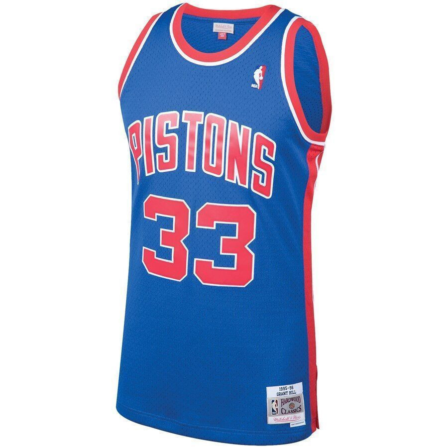 Grant Hill Detroit Pistons Mitchell Ness 1995-96 Hardwood Classics Swingman Player Blue NBA Jersey Men's