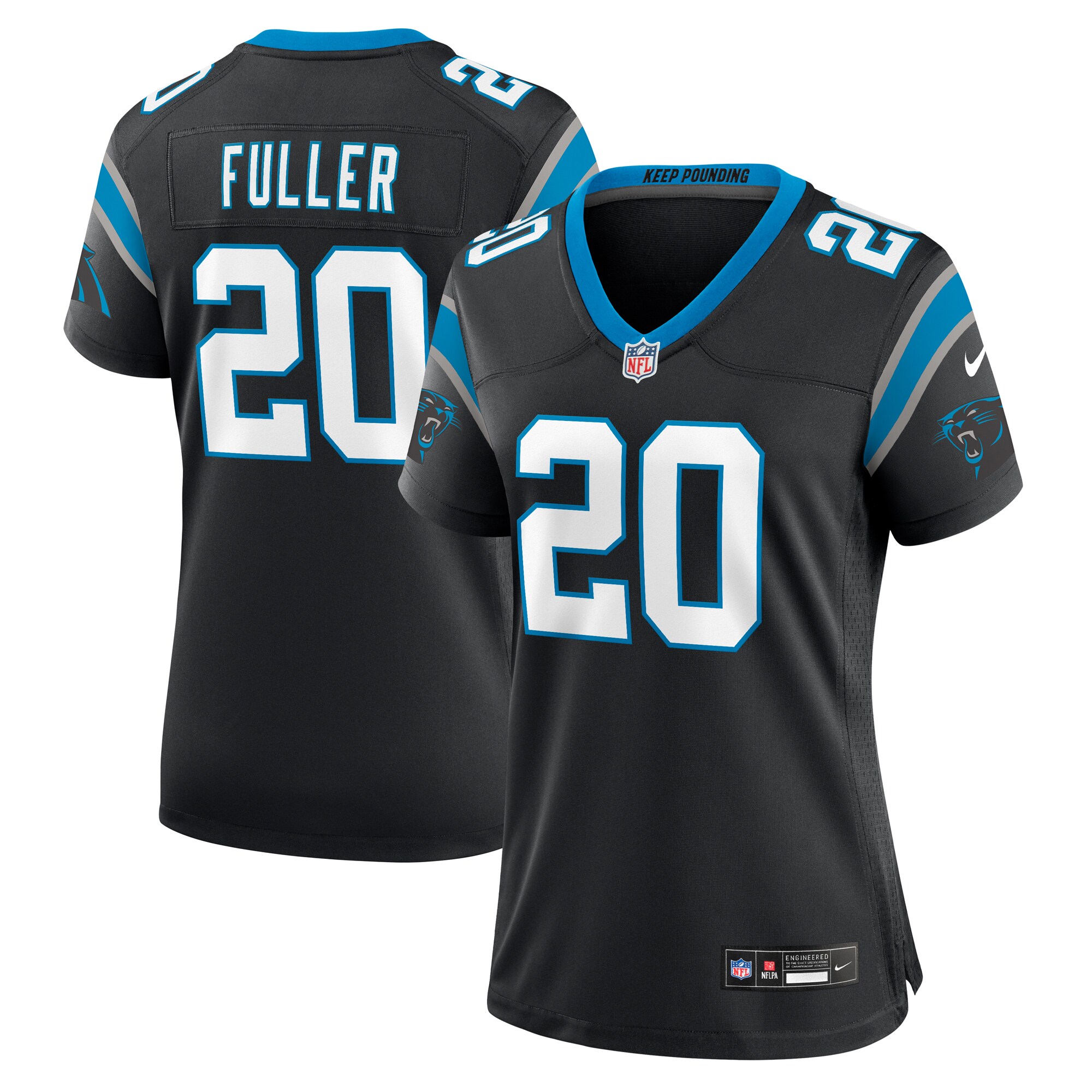 Carolina Panthers Fuller Black Game NFL Jersey Women's