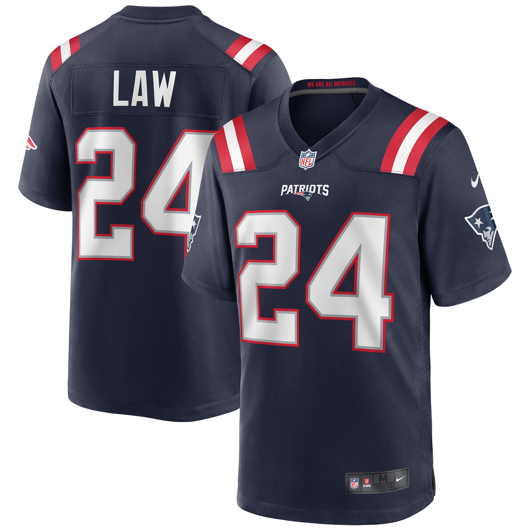 New England Patriots Ty Law Navy Game Retired Player NFL Jersey Men's