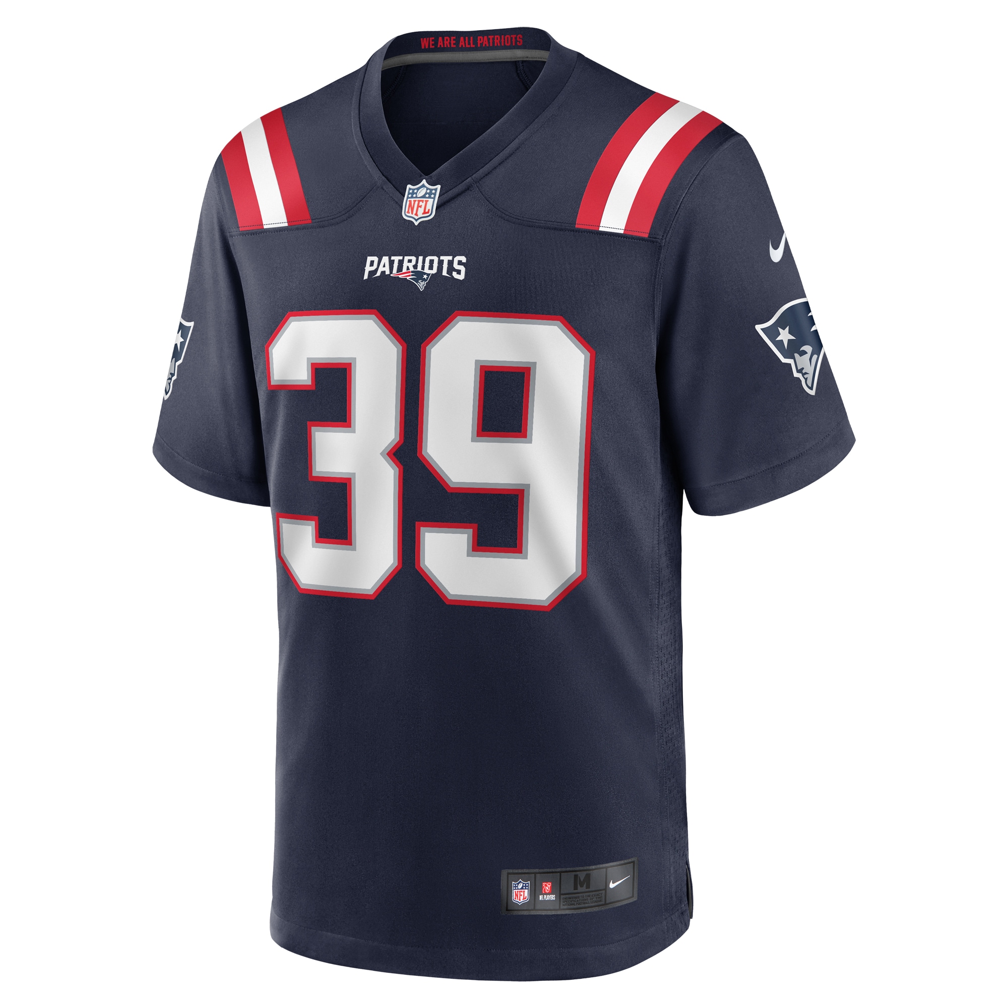 New England Patriots Jamycal Hasty Navy Team Game NFL Jersey Men's