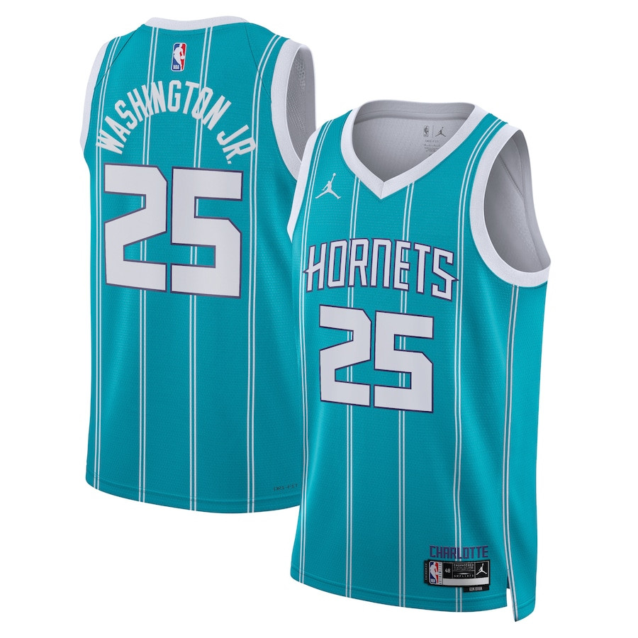 P.J. Washington Jr. 25 Charlotte Hornets Unisex Swingman Icon Edition Teal NBA Jersey Unisex