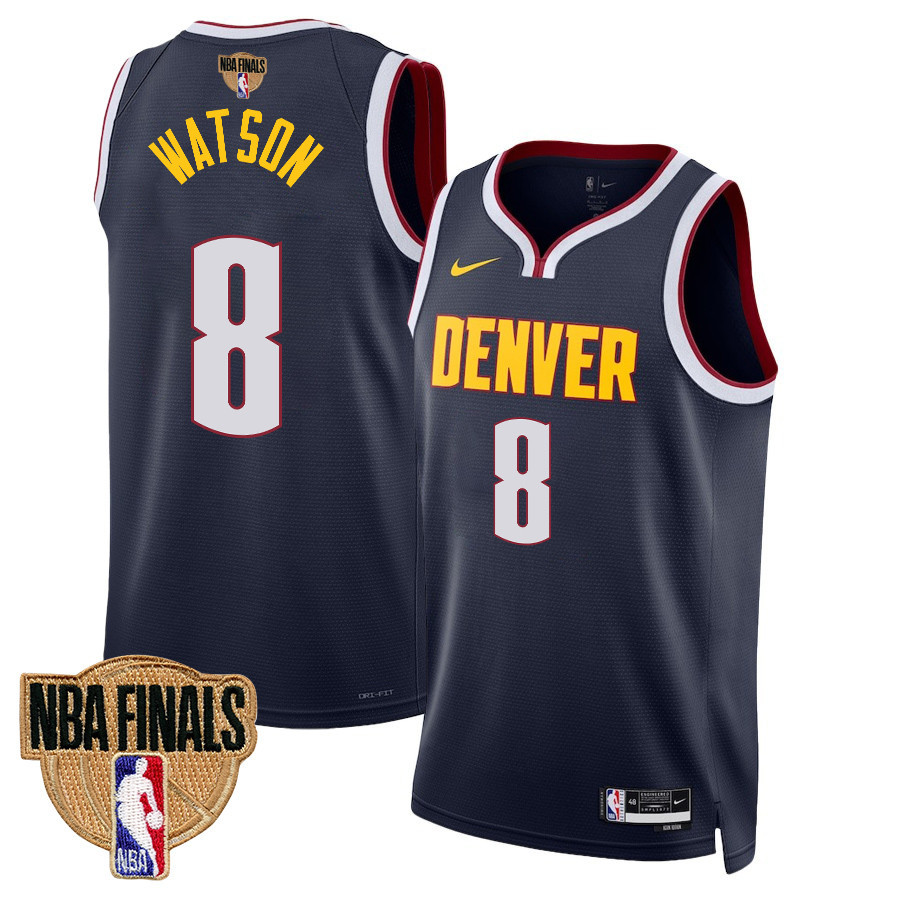 Peyton Watson 8 Denver Nuggets Final Champions 2023 Swingman Black NBA Jersey Men's