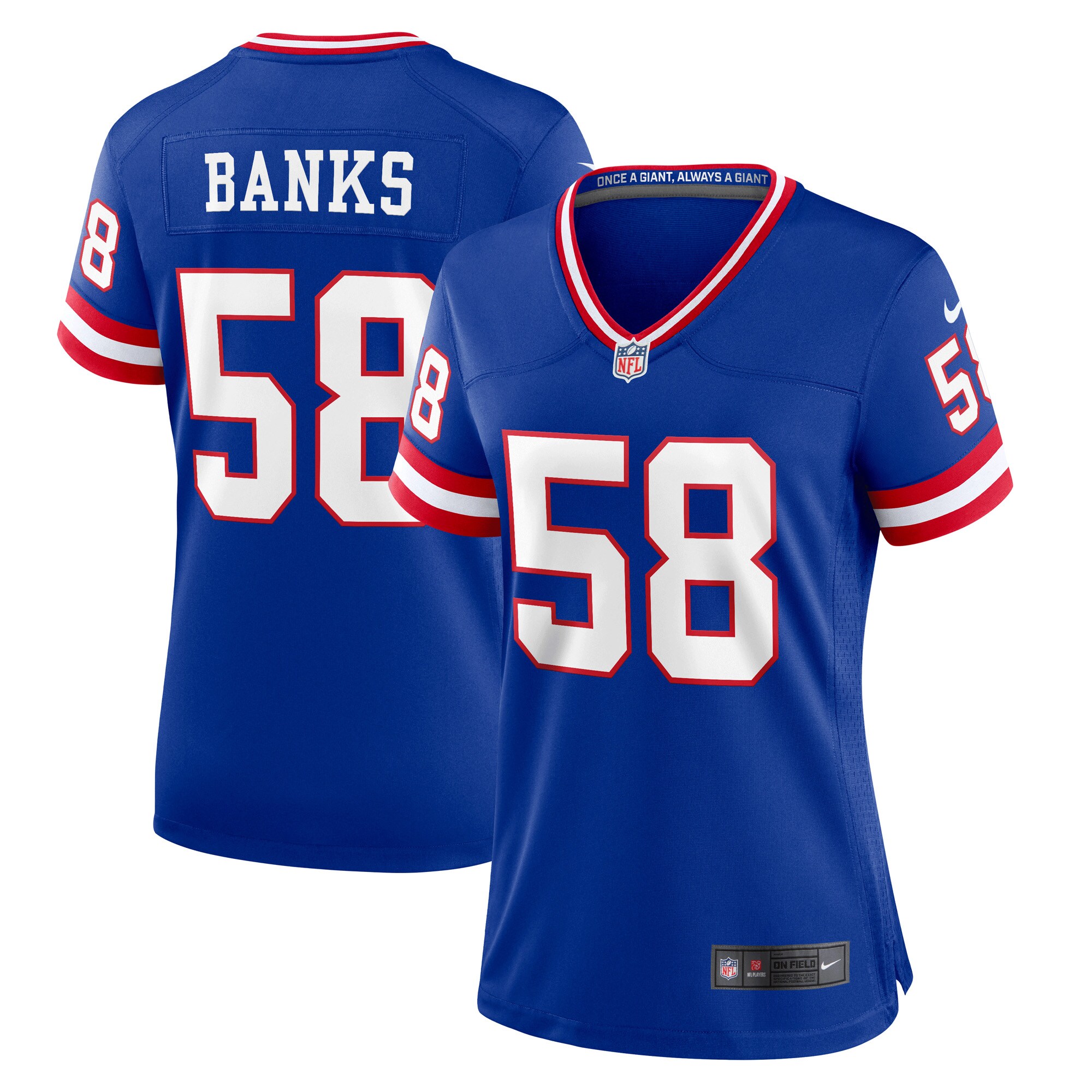 New York Giants Carl Banks Royal Classic Retired Player Game NFL Jersey Women's