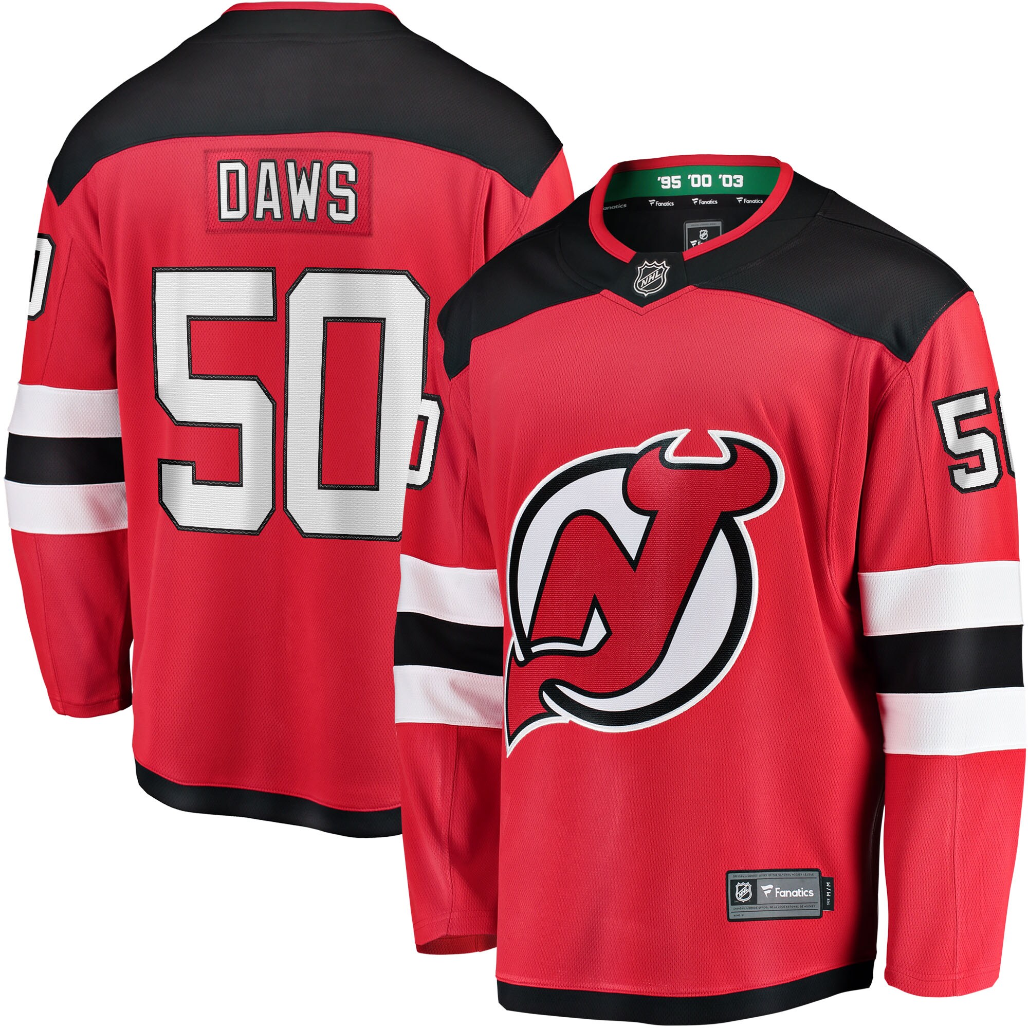 New Jersey Devils Nico Daws Red Home Breakaway Player NHL Jersey Men's