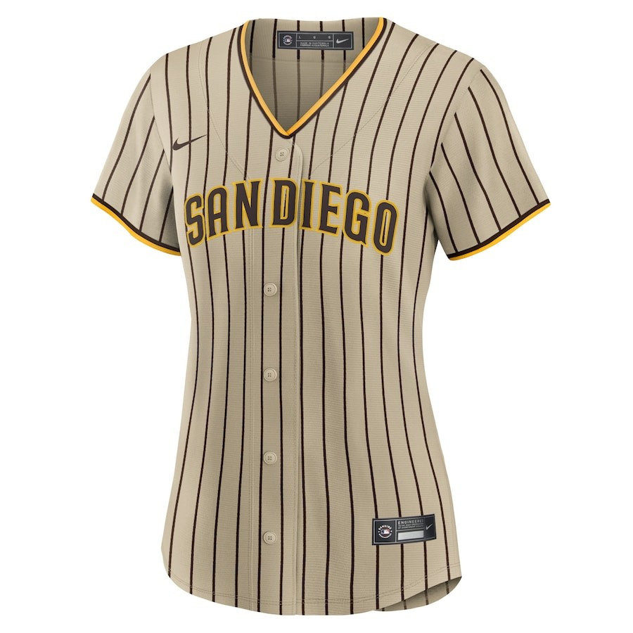 San Diego Padres Road Custom Brown MLB Jersey Women's