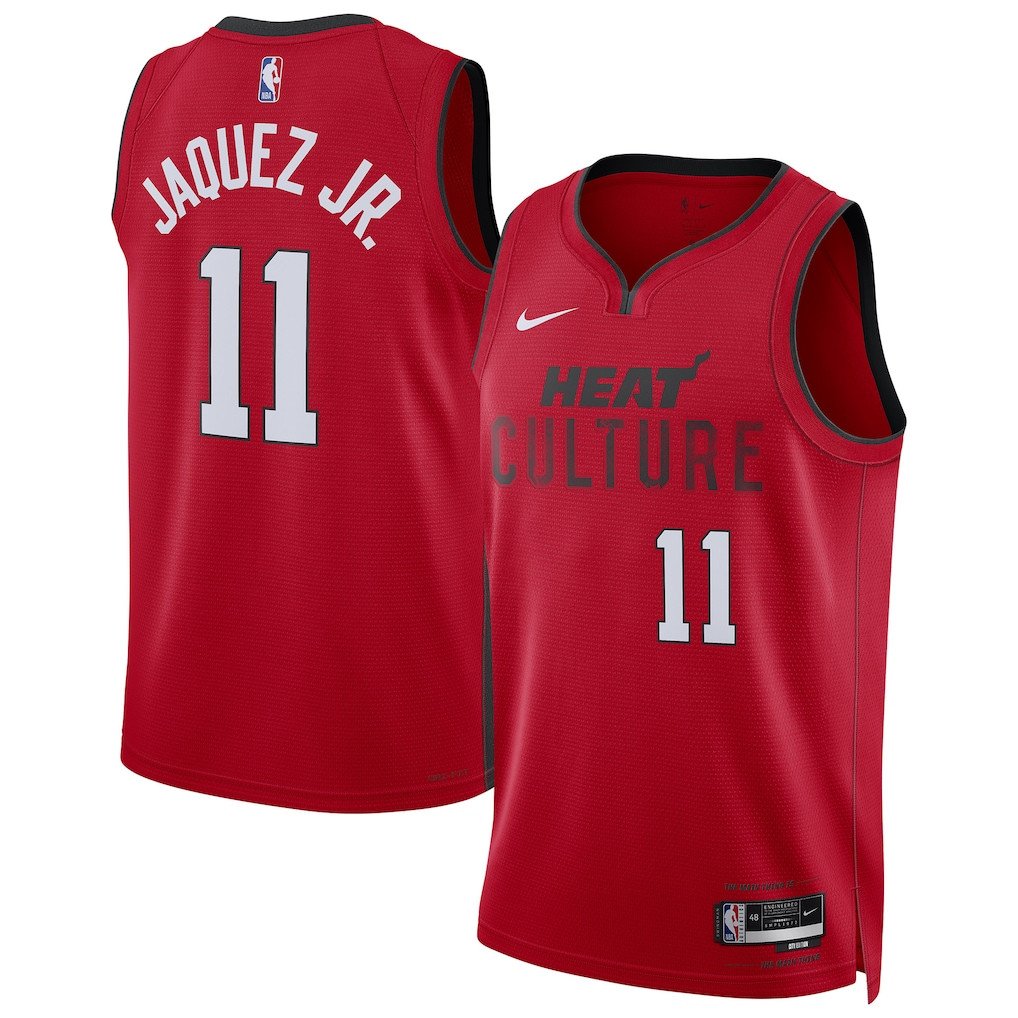 Jaime Jaquez Jr. 11 Miami Heat Unisex 2024/25 Swingman Player City Edition Red NBA Jersey Unisex