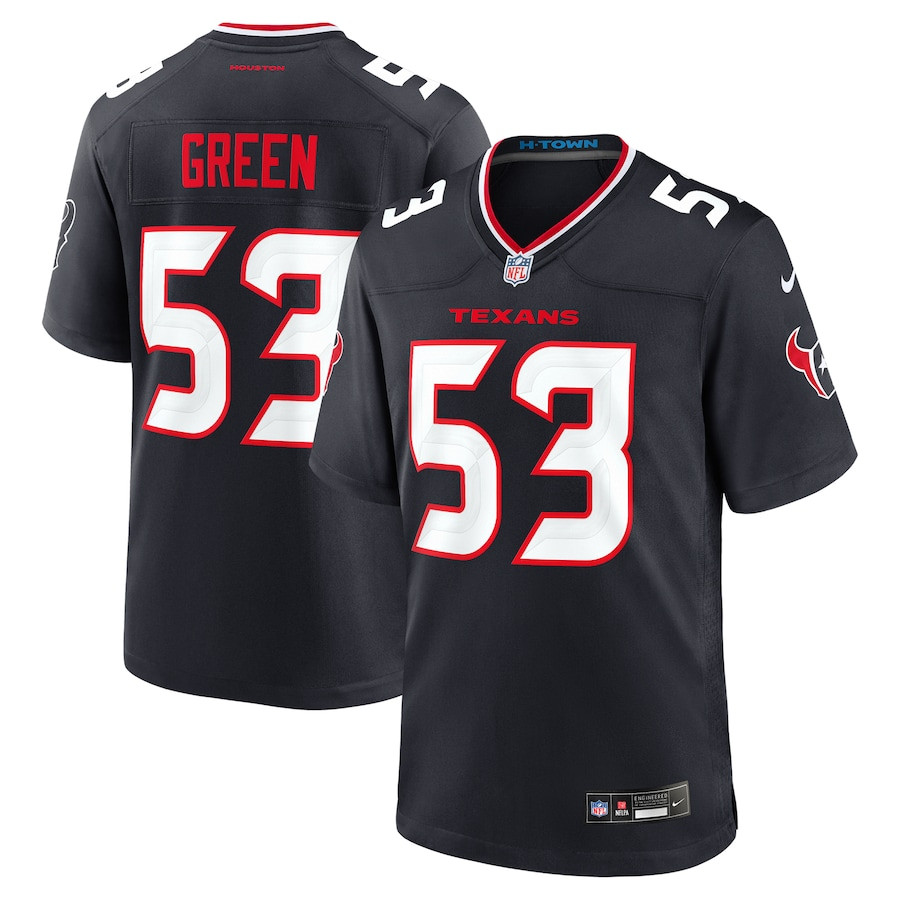 Kendrick Green 53 Houston Texans Team Game Navy NFL Jersey Men's