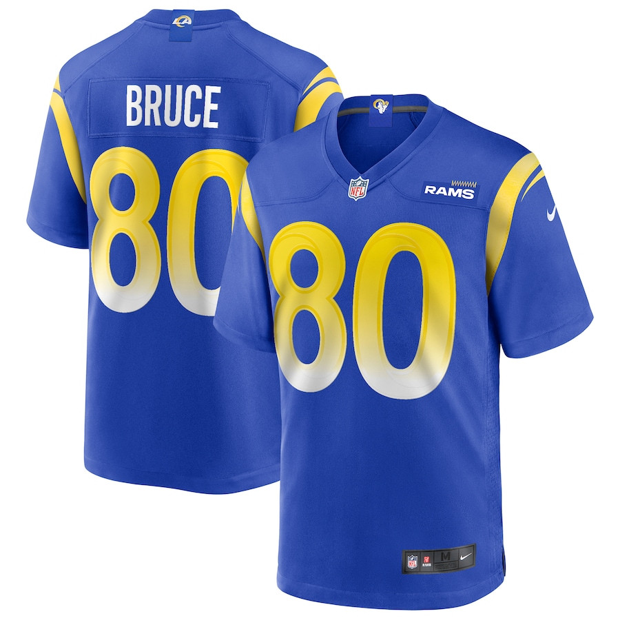 Isaac Bruce 80 Los Angeles Rams Game Retired Royal NFL Jersey Men's