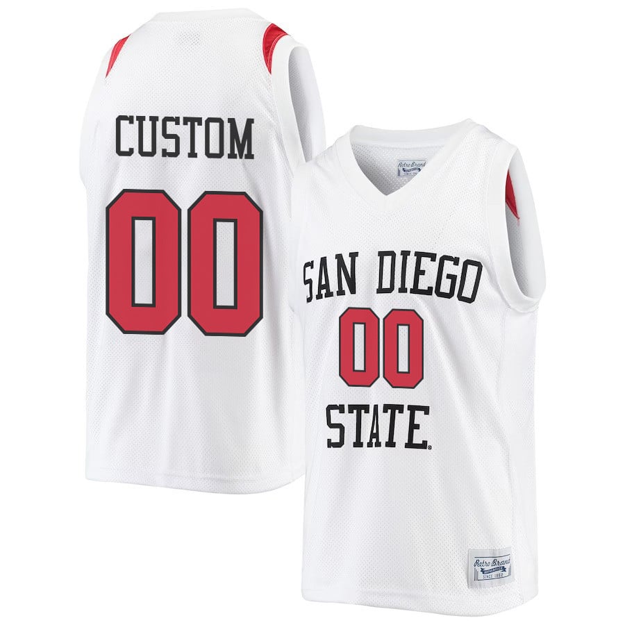 Custom 00 San Diego State Aztecs 2023- Me White NCAA Jersey Men's