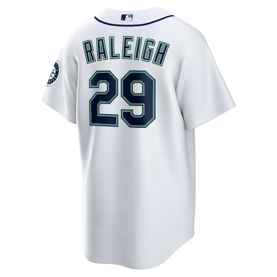 Cal Raleigh 29 Seattle Mariners Home White MLB Jersey Men's
