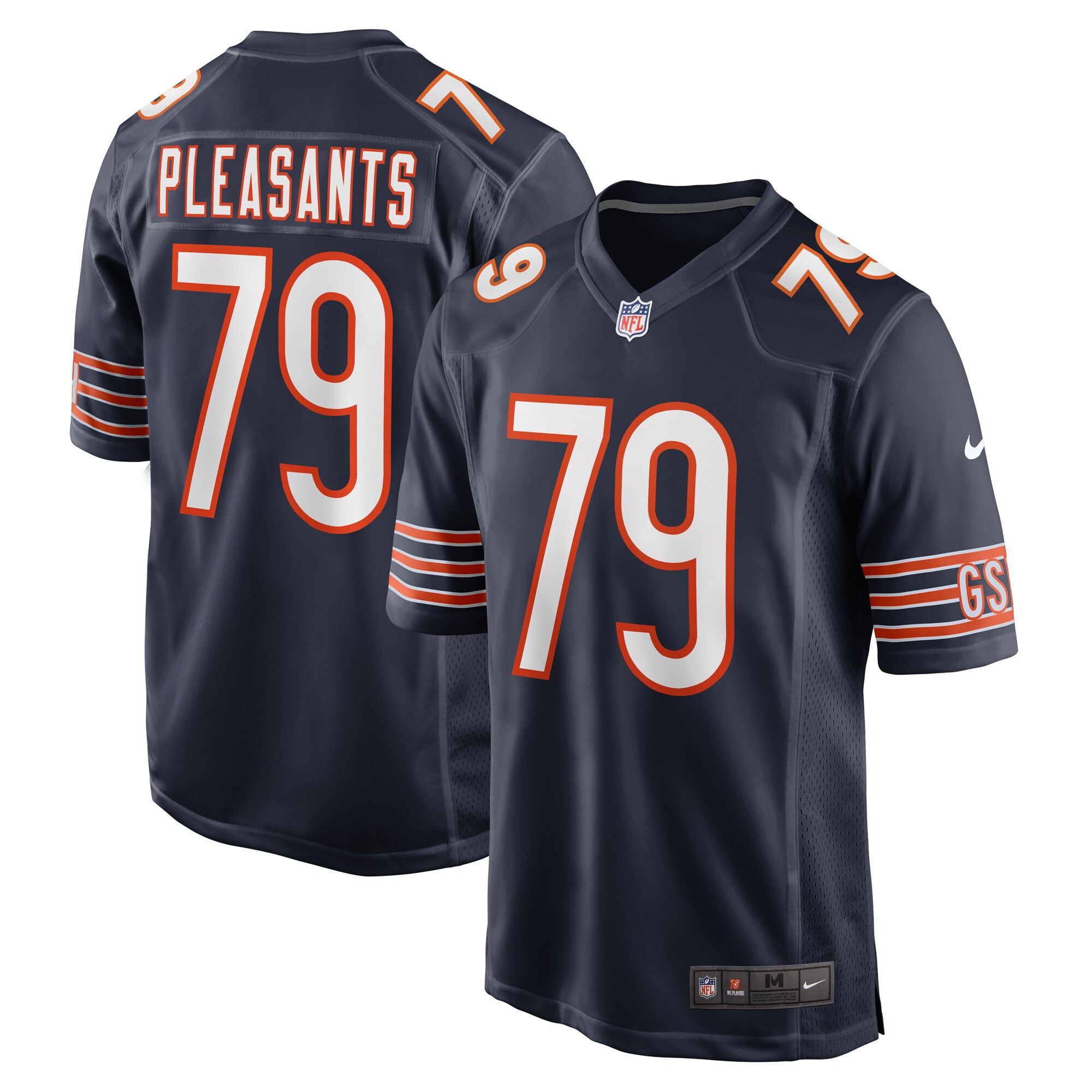 Chicago Bears Austen Pleasants Navy Game NFL Jersey Men's