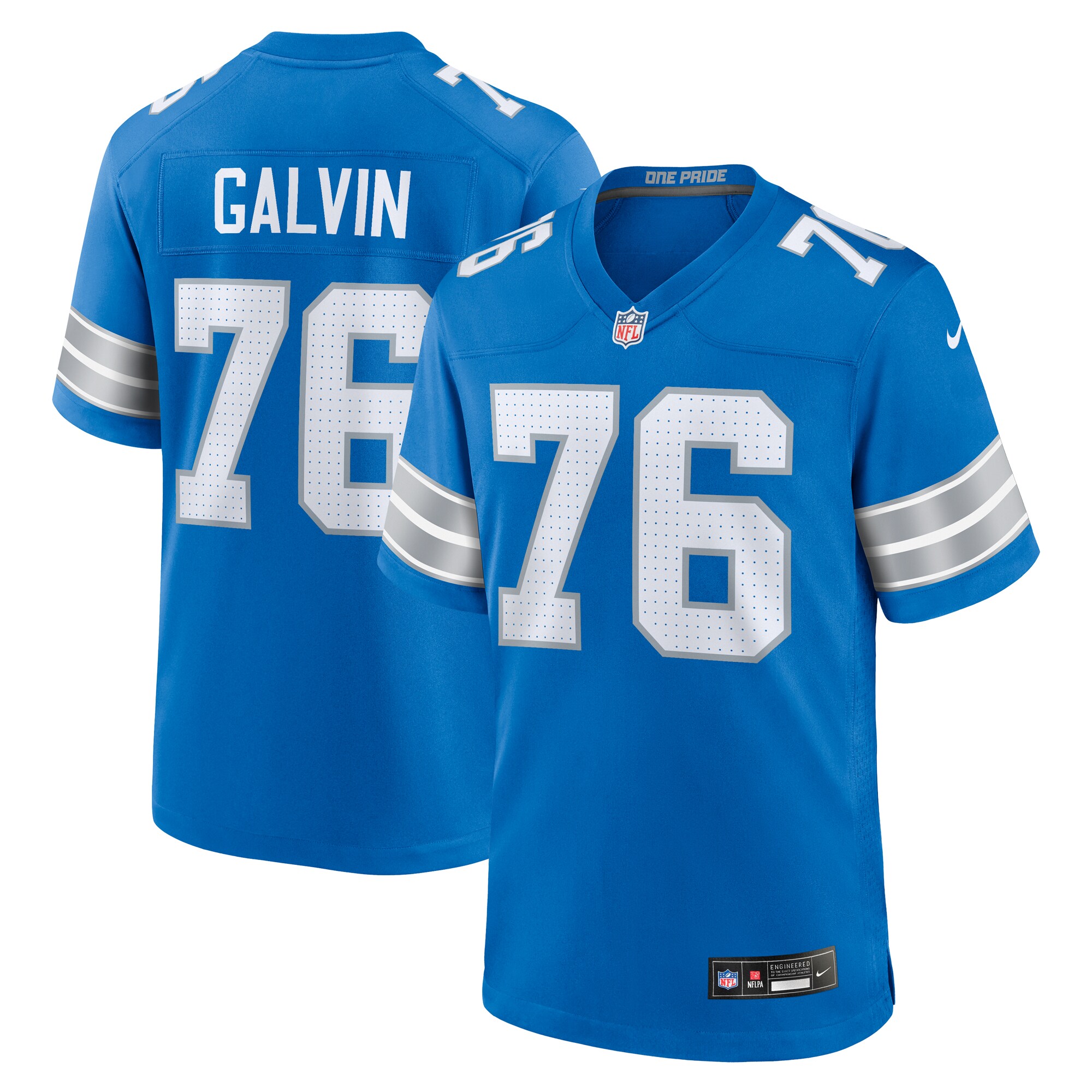 Detroit Lions Connor Galvin Blue Team Game NFL Jersey Men's