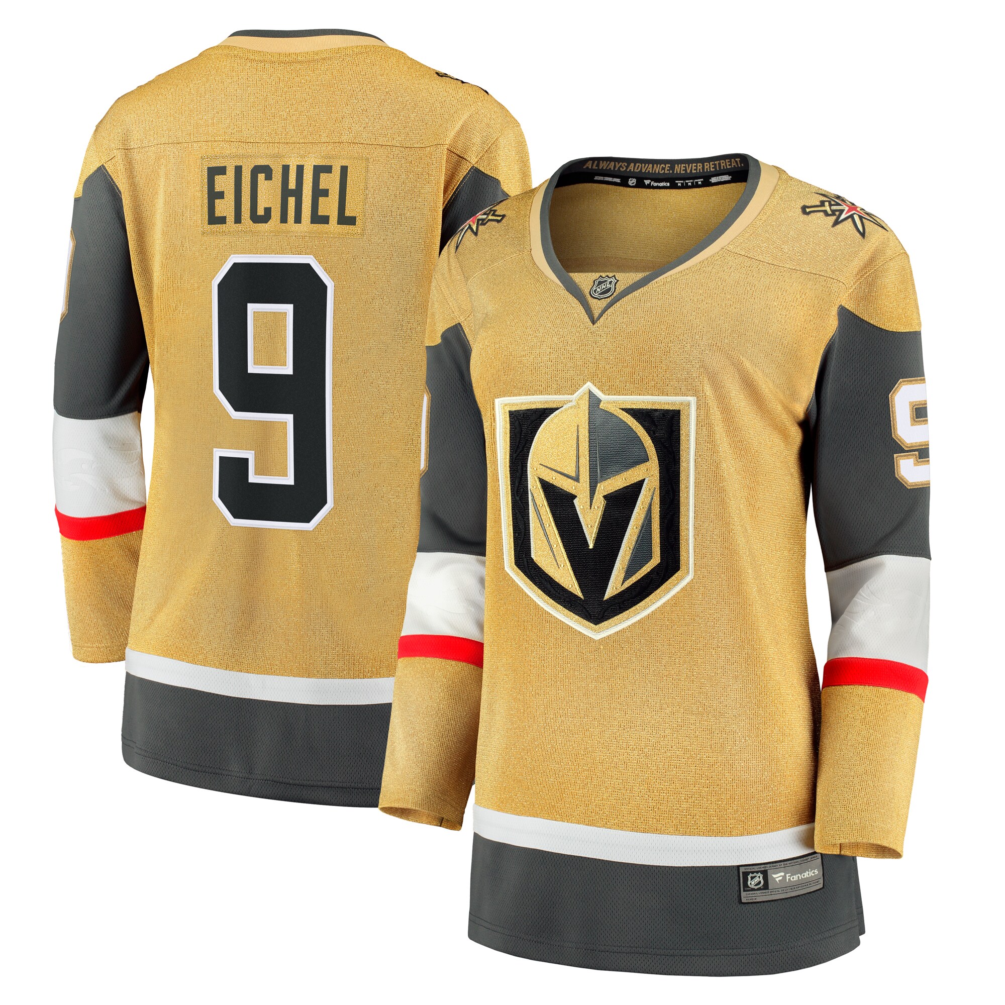 Vegas Golden Knights Jack Eichel Gold Home Breakaway Player NHL Jersey Women's