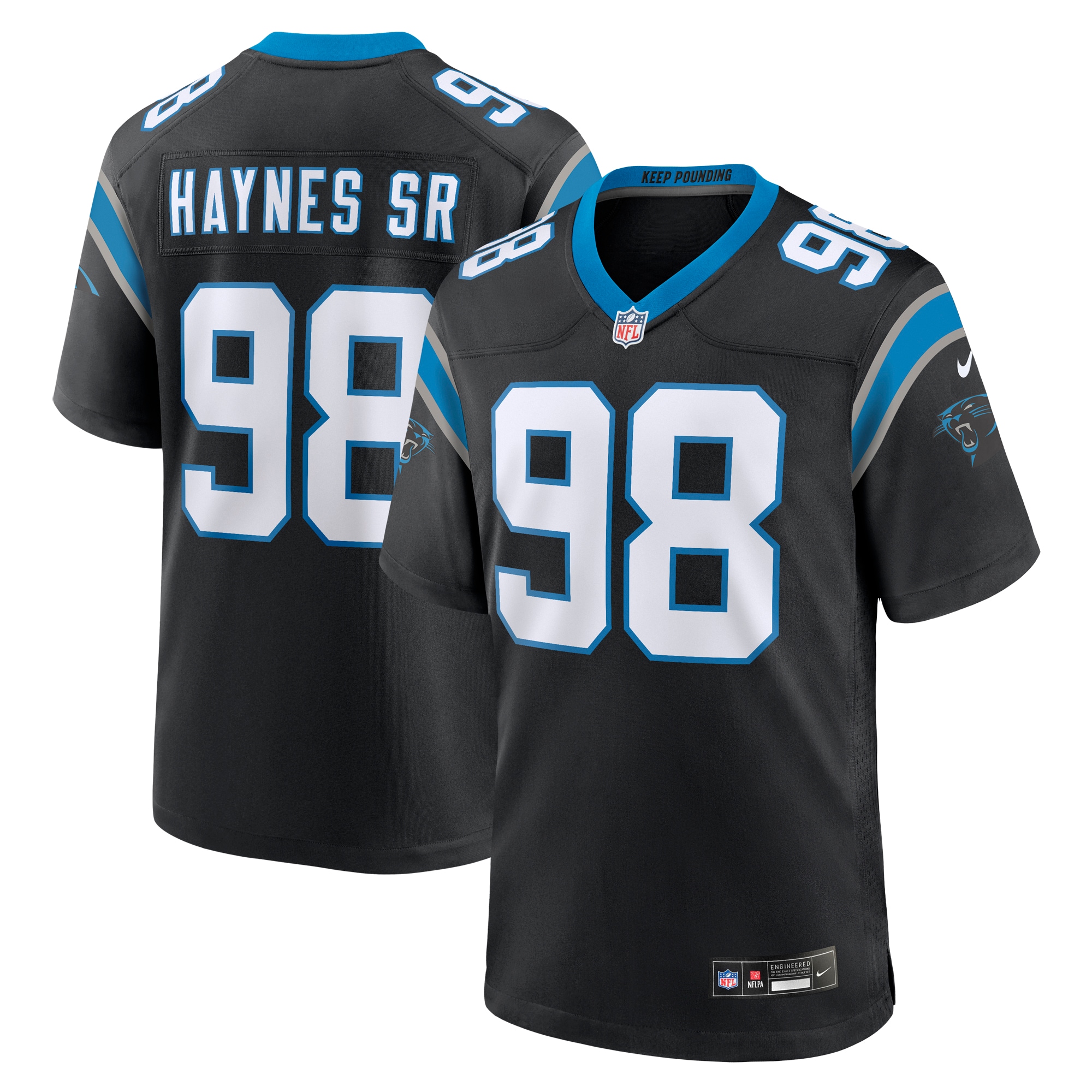 Carolina Panthers Marquis Haynes Sr. Black Team Game NFL Jersey Men's