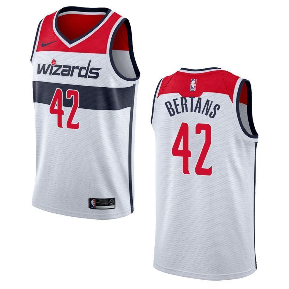 Washington Wizards 42 Davis Bertans Association Swingman White NBA Jersey Men's