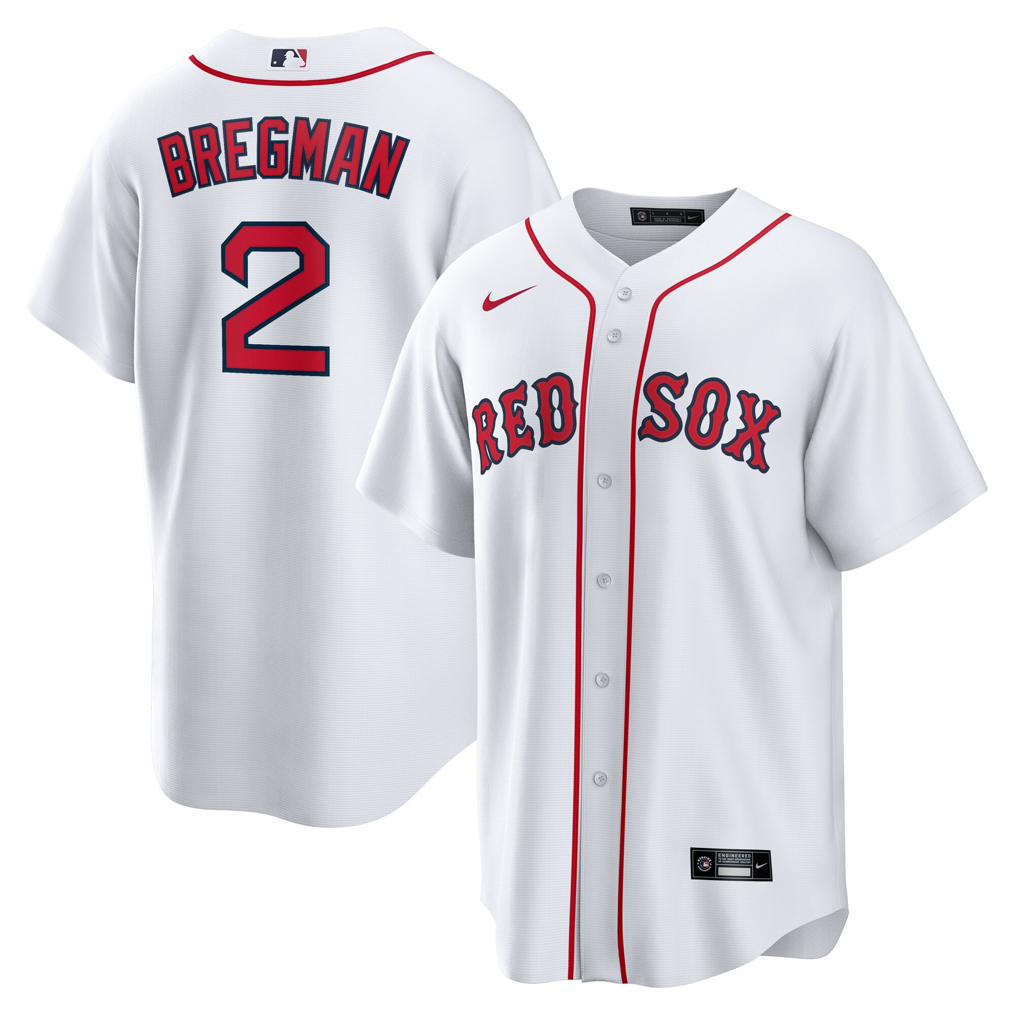 Boston Red Sox Alex Bregman White Home 1.0 Player MLB Jersey Men's