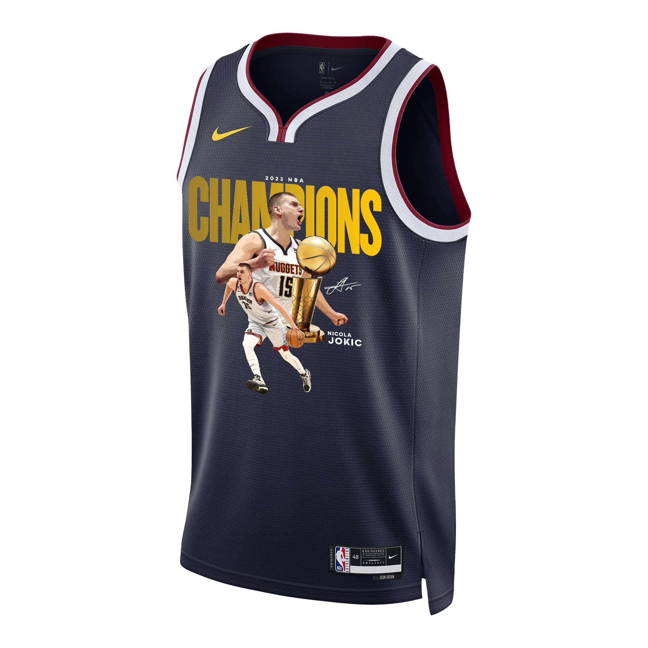Nikola Joki? Denver Nuggets's Reigning MVP 2023 Champions Swingman Black NBA Jersey Men's