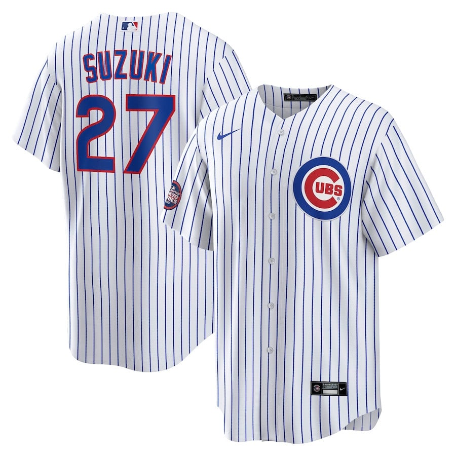 Seiya Suzuki 27 Chicago Cubs 2025 World Tour: Tokyo Series Home Player White MLB Jersey Men's