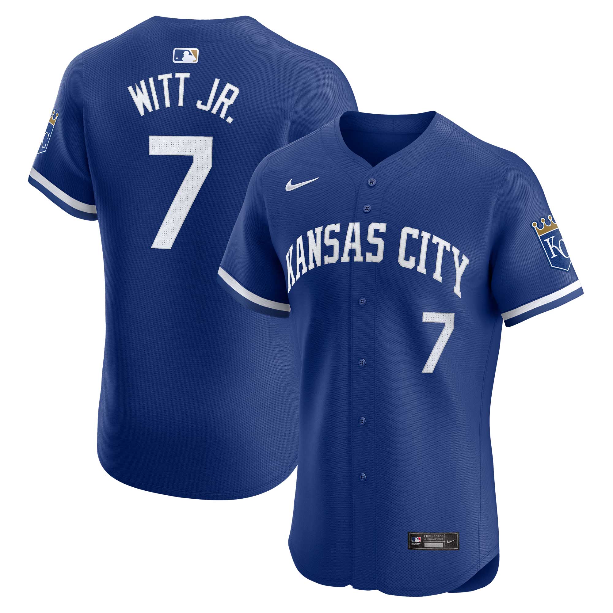 Kansas City Royals Bobby Witt Jr. Royal Alternate Elite Player MLB Jersey Men's