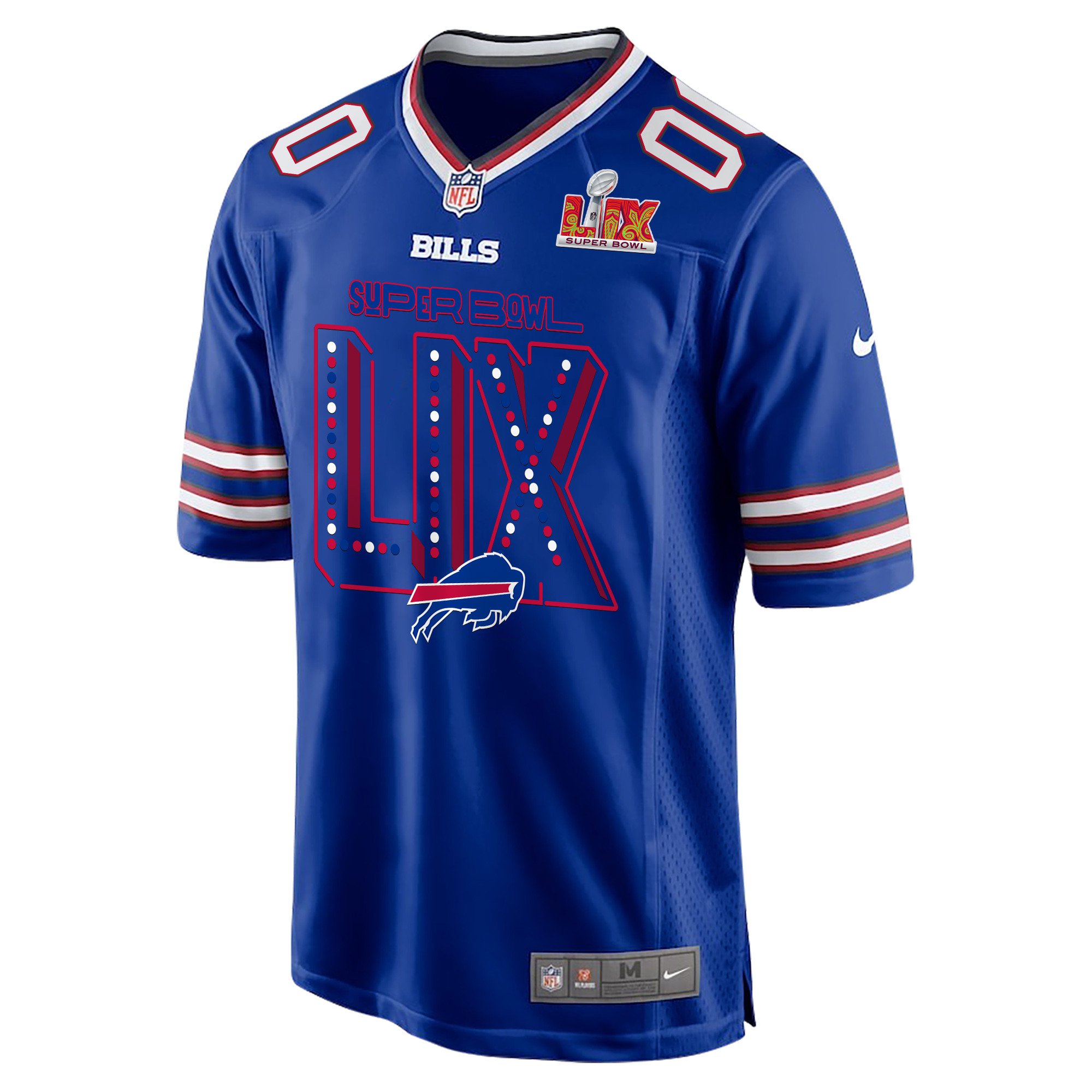 Buffalo Bills Super Bowl LIX V2 Game Custom Royal NFL Jersey Men's
