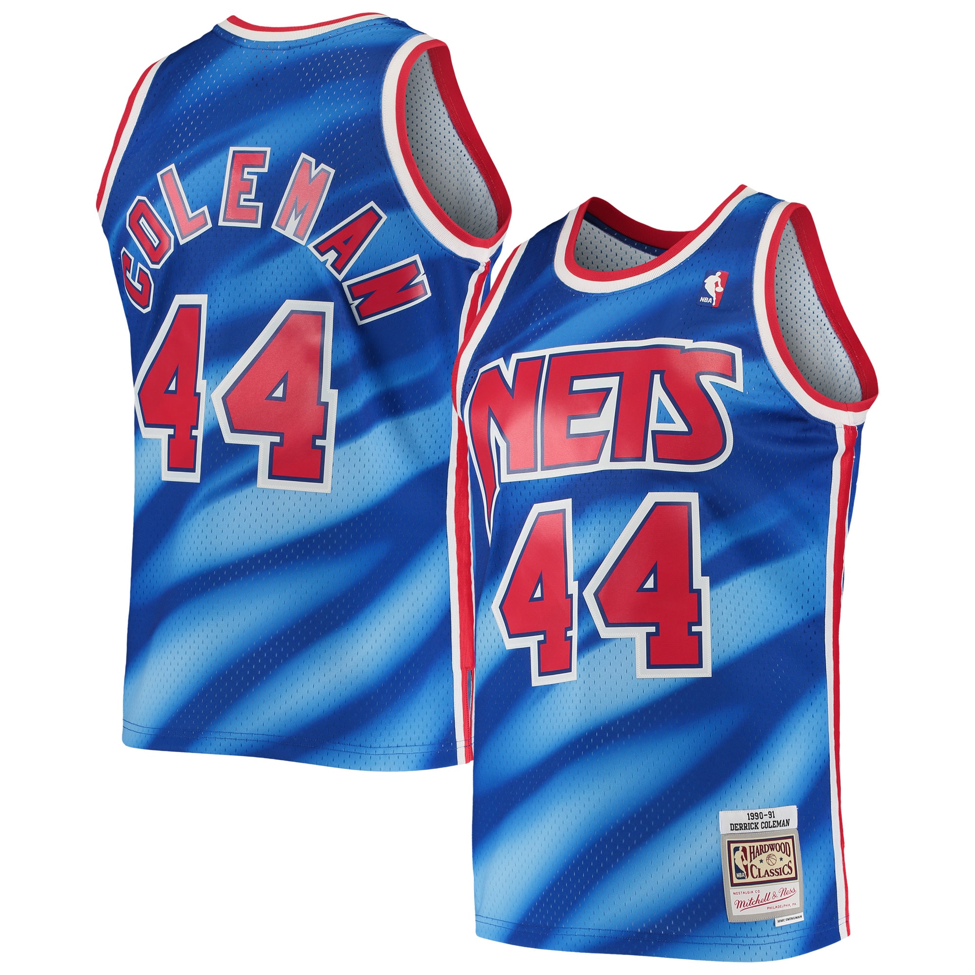 Mitchell Ness Derrick Coleman Blue New Nets 1993/94 Hardwood Classics Swingman NBA Jersey Men's