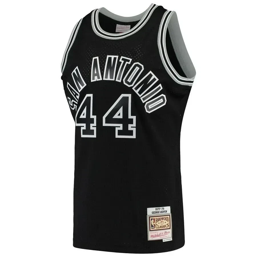 George Gervin San Antonio Spurs Mitchell Ness 1977-78 Hardwood Classics Swingman Player Black NBA Jersey Men's