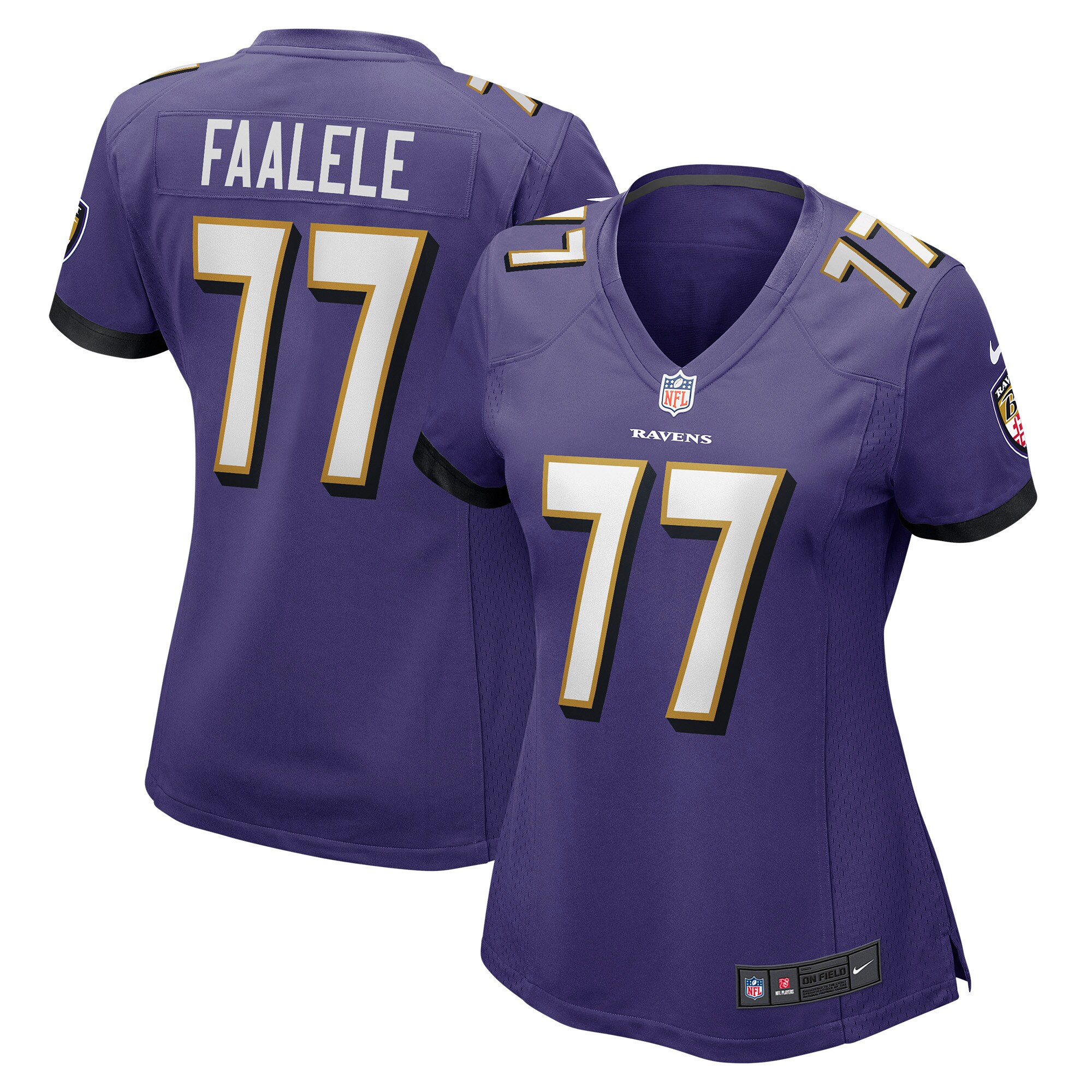 Baltimore Ravens Daniel Faalele Purple Player Game NFL Jersey Women's