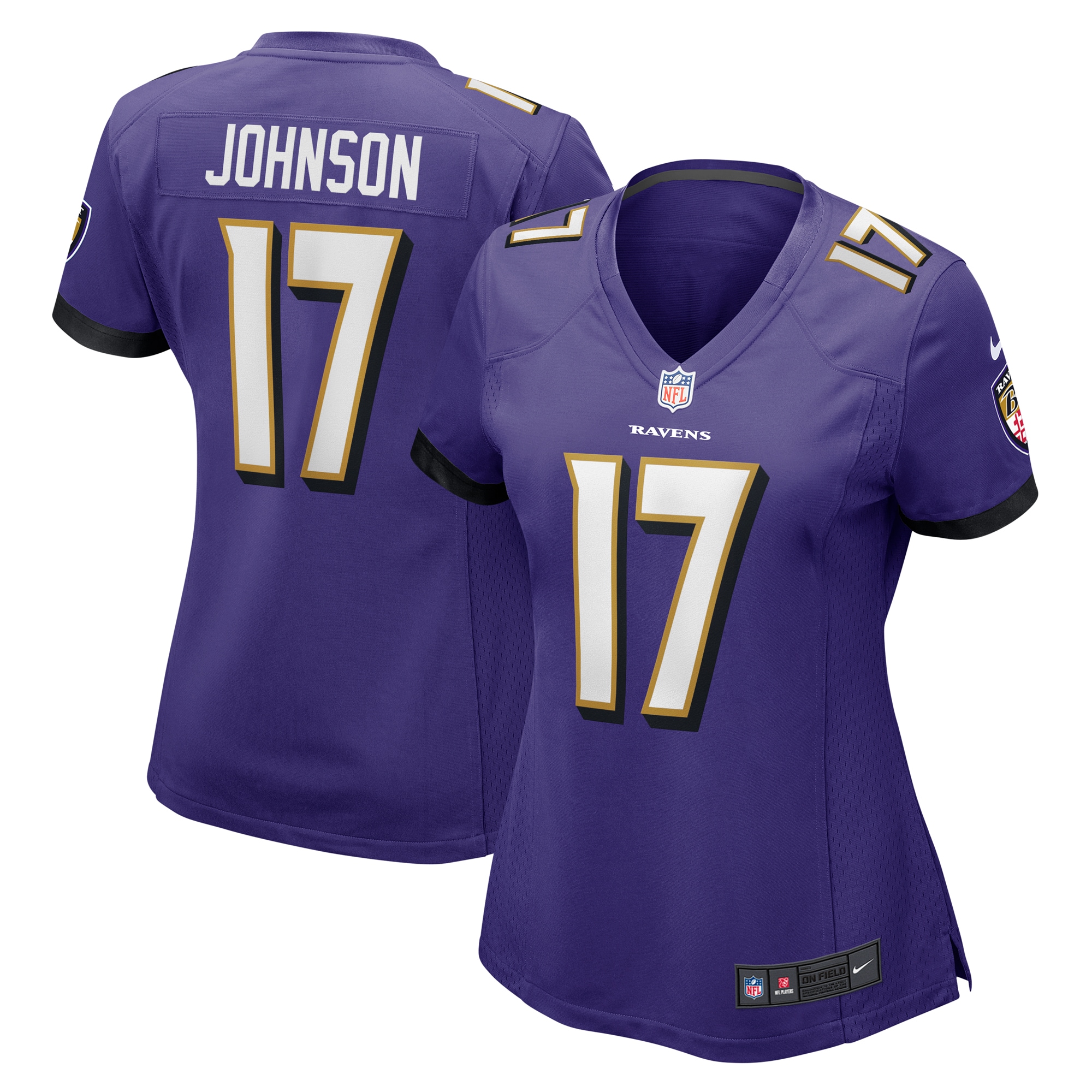 Baltimore Ravens Josh Johnson Purple Game NFL Jersey Women's