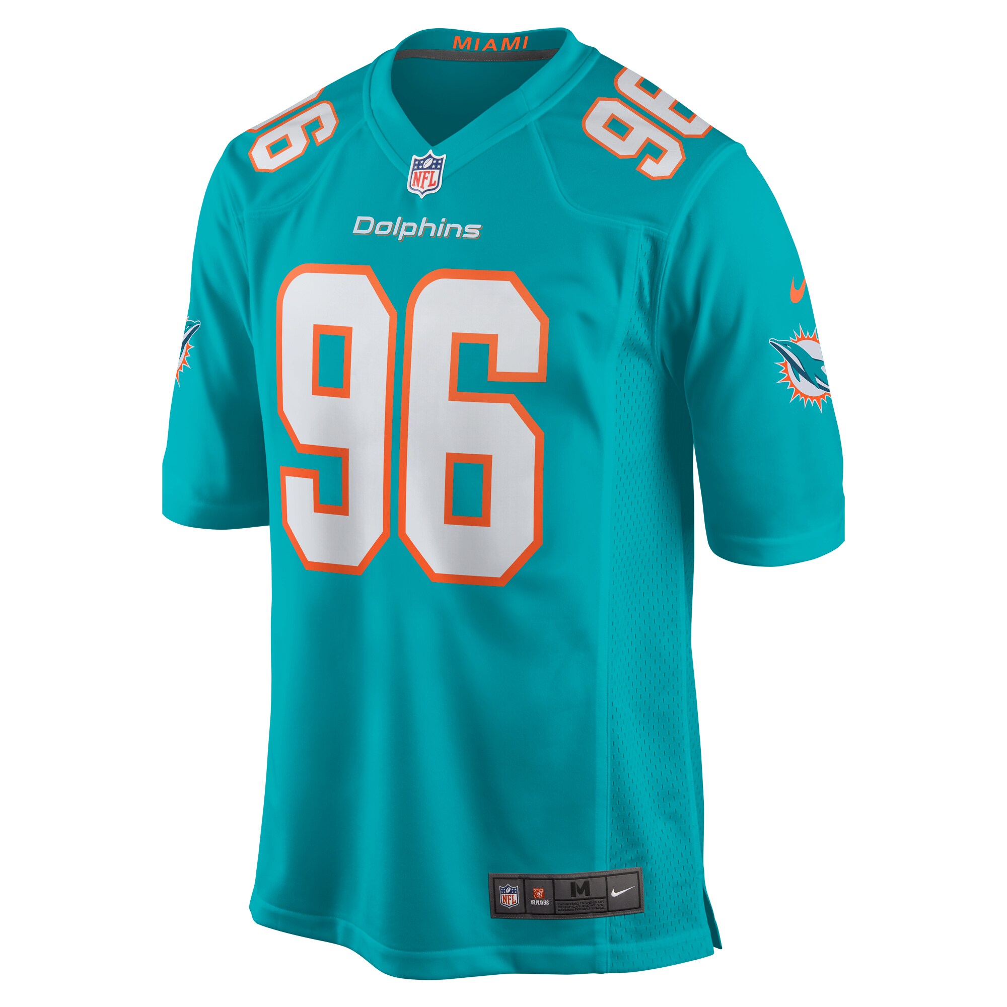 Miami Dolphins Justin Zimmer Aqua Home Game Player NFL Jersey Men's