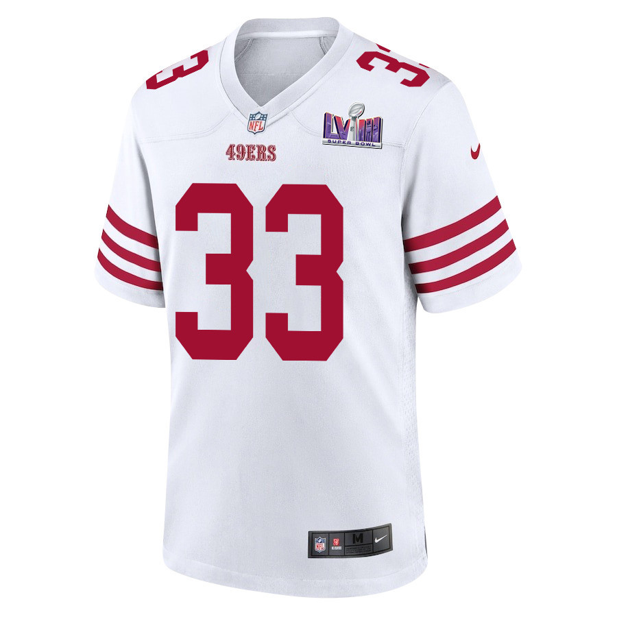 Logan Ryan 33 San Francisco 49ers Super Bowl LVIII Patch Game White NFL Jersey Men's