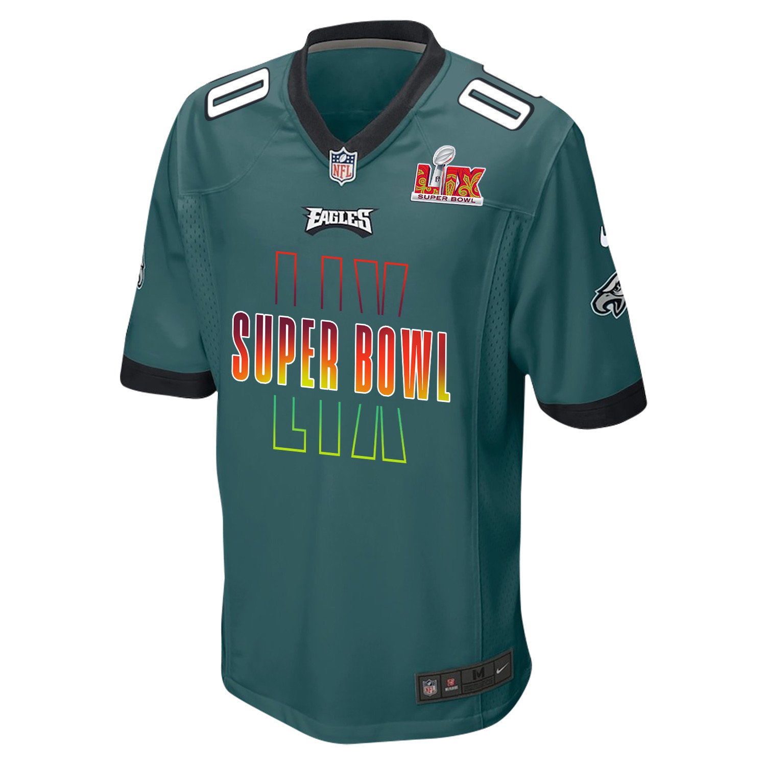 Philadelphia Eagles Super Bowl LIX Game Custom Midnight Green NFL Jersey Men's