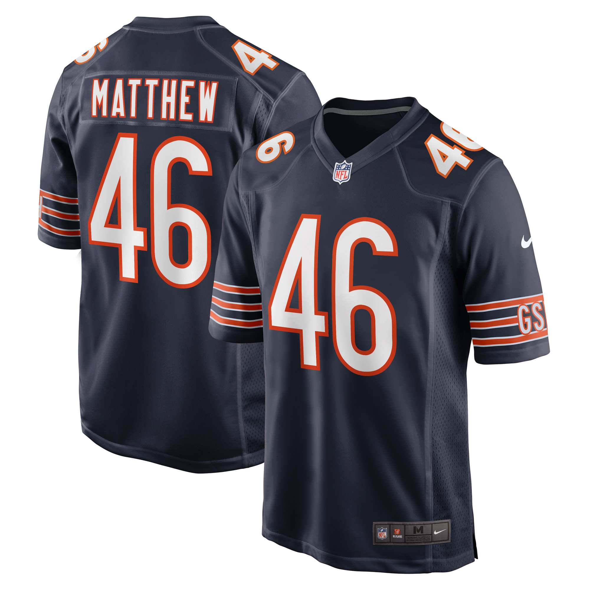 Chicago Bears Christian Matthew Navy Game NFL Jersey Men's