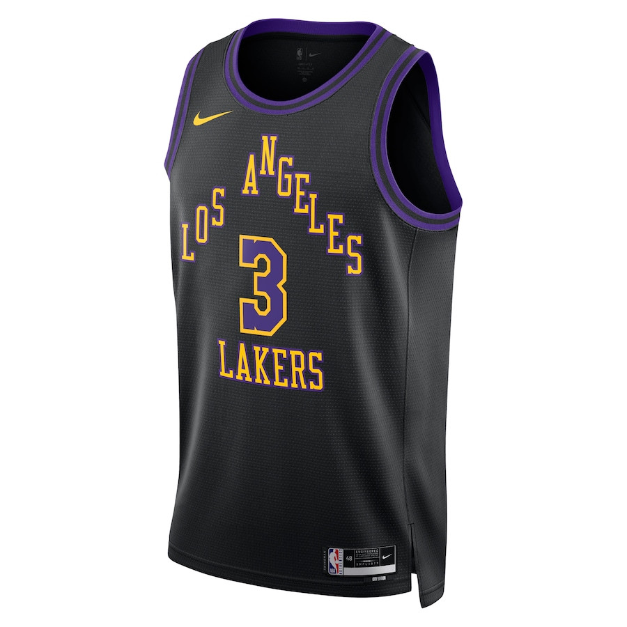 Anthony Davis 3 Los Angeles Lakers 2023/24 City Edition Swingman Black NBA Jersey Men's