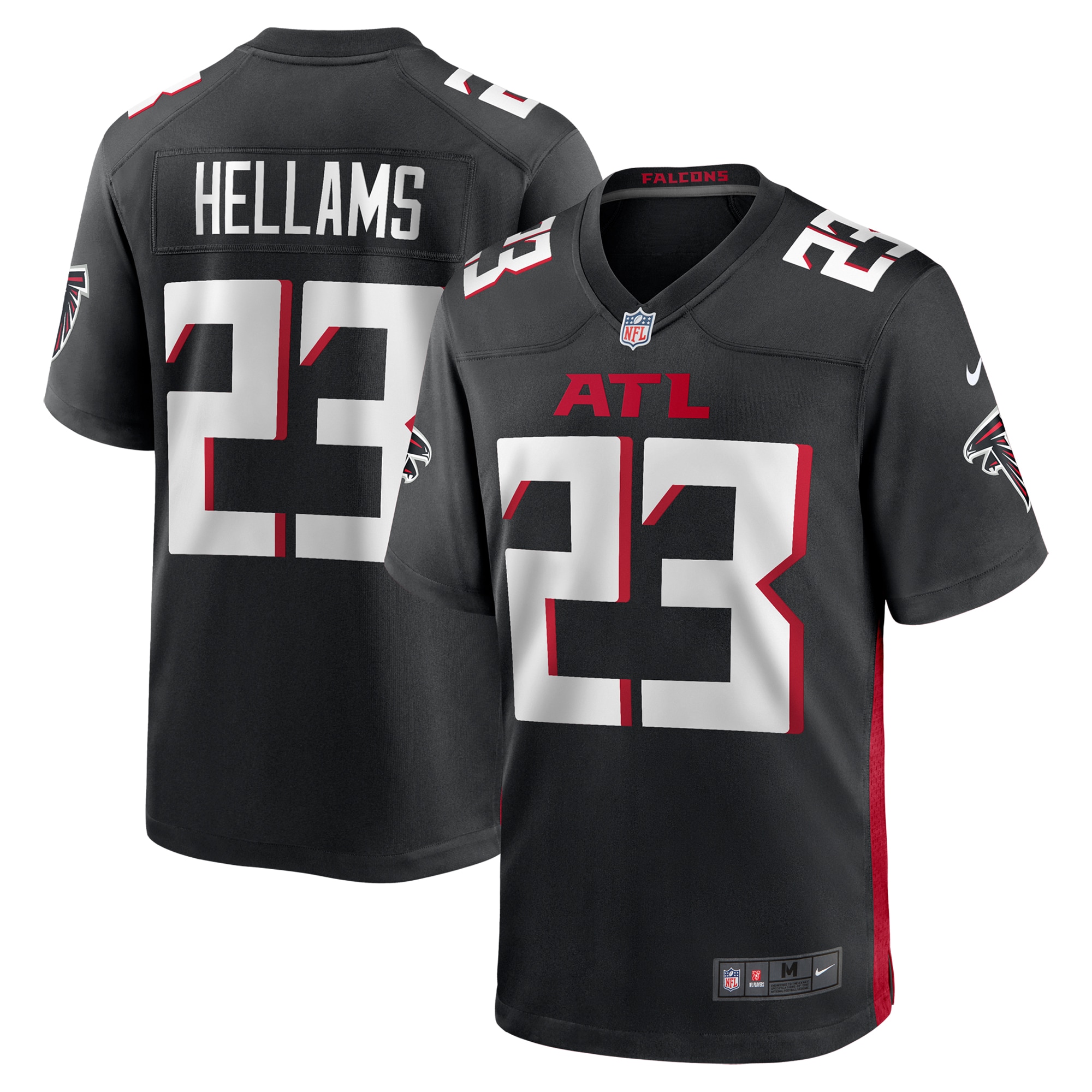 Atlanta Falcons DeMarcco Hellams Black Team Game NFL Jersey Men's