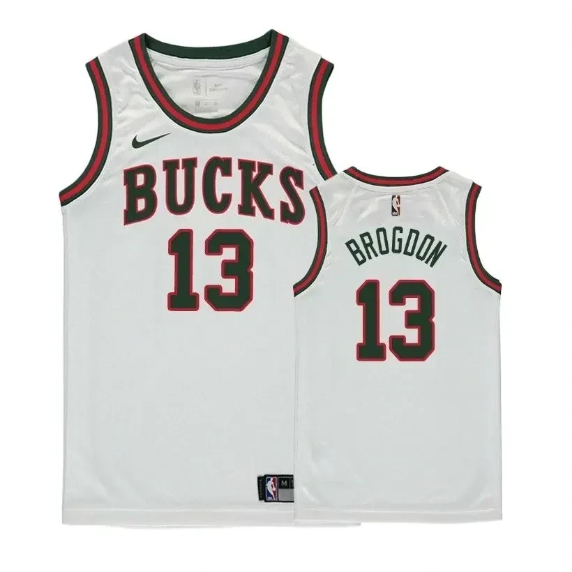 Bucks Malcolm Brogdon 13 Classic Editio White NBA Jersey Youth