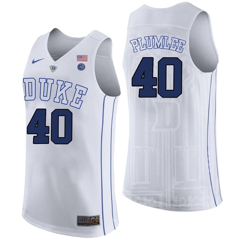 Duke Blue Devils 40 Marshall Plumle White College Player Performance NCAA Jersey Men's