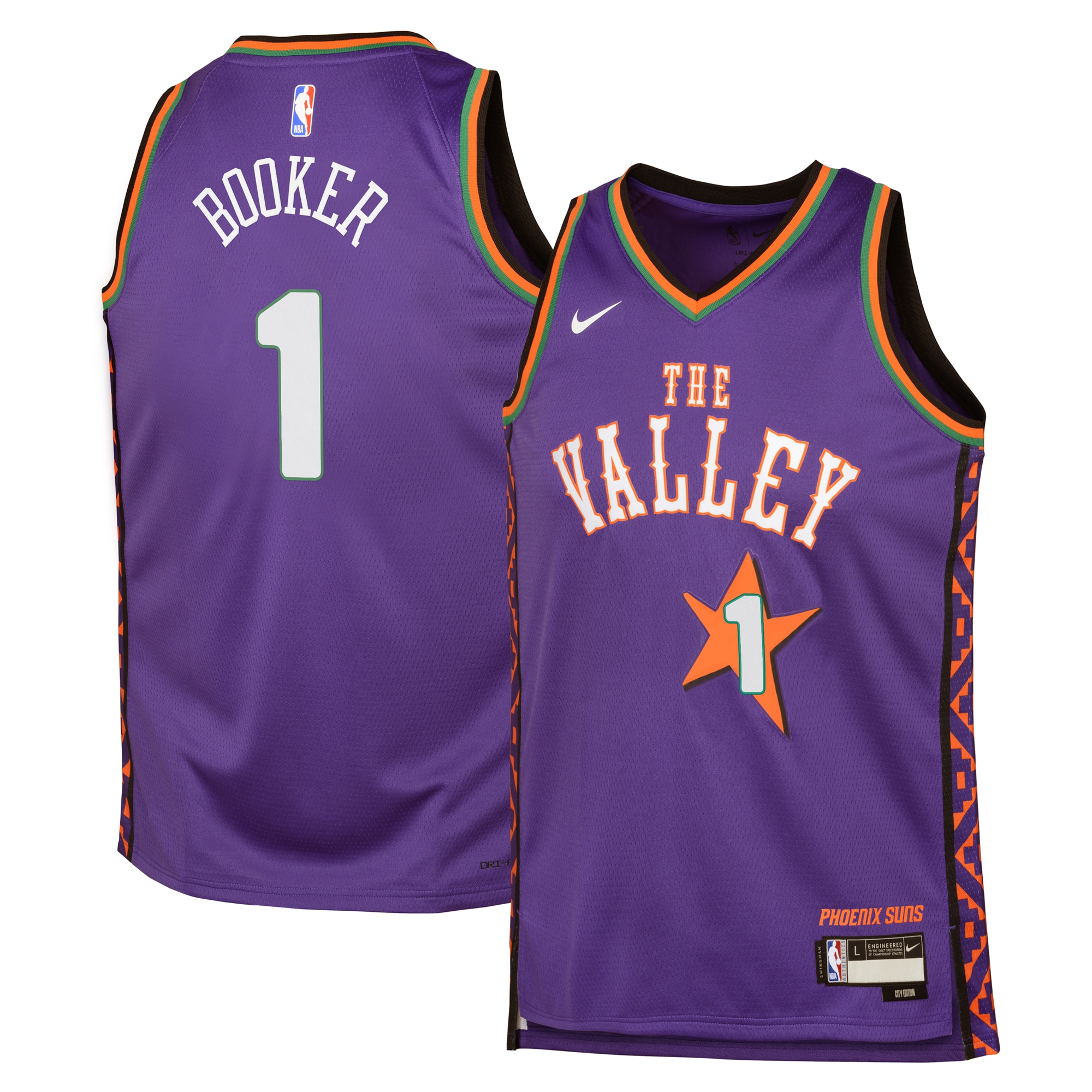 Phoenix Suns City Edition Swingman 2024 Purple Devin Booke NBA Jersey Youth