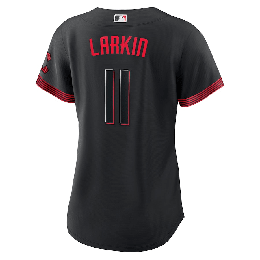 Barry Larkin 11 Cincinnati Reds 2023 City Connect Black MLB Jersey Women's